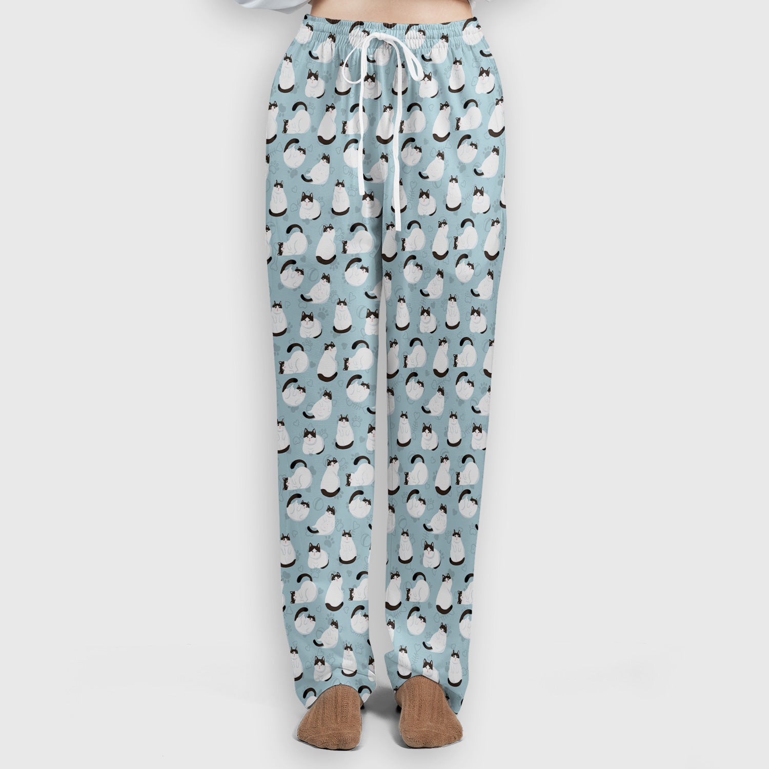 Cute Cat Pattern Medical Scrub Set, Breathable Fabrics Nursing Uniform