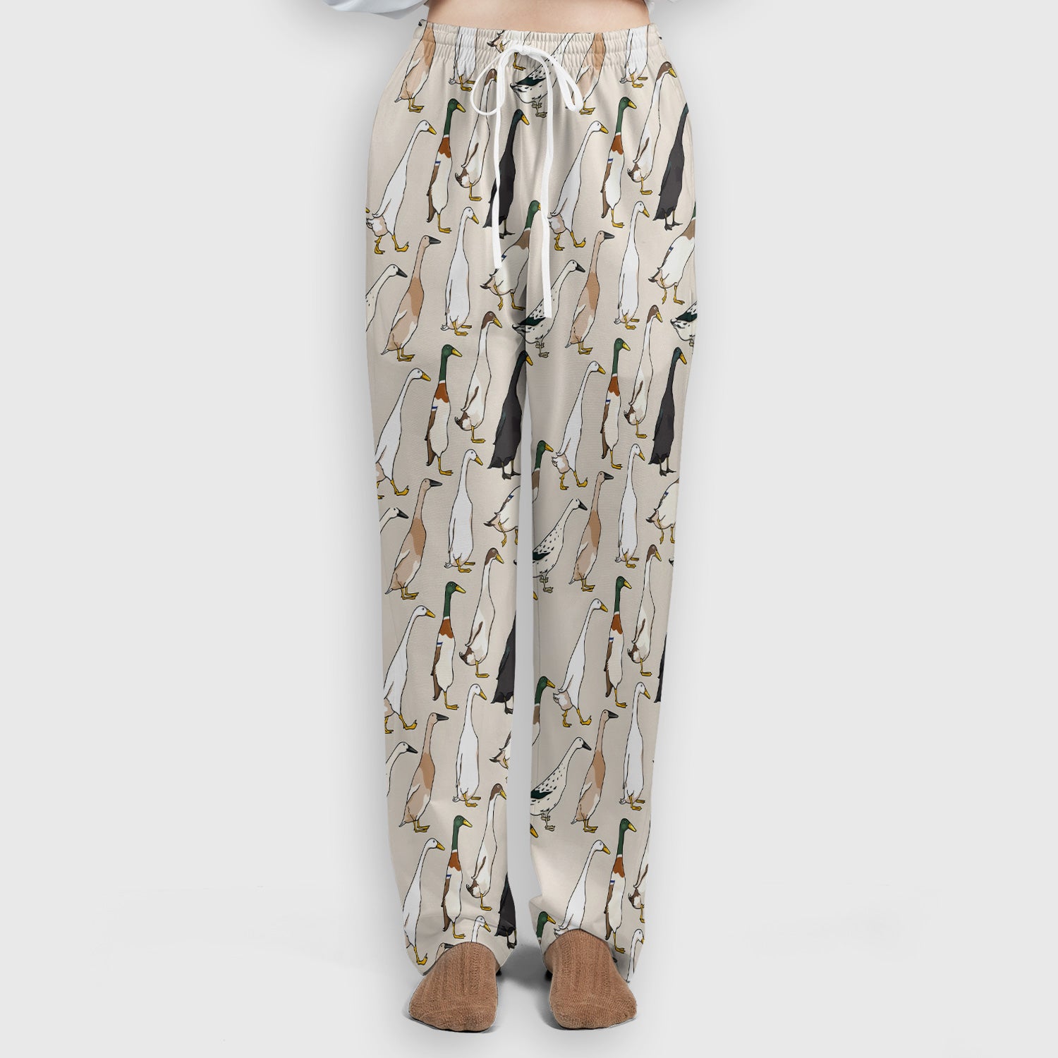 Duck Farm Animal Pattern Scrub Set, Scrub Pants and V Neck Top