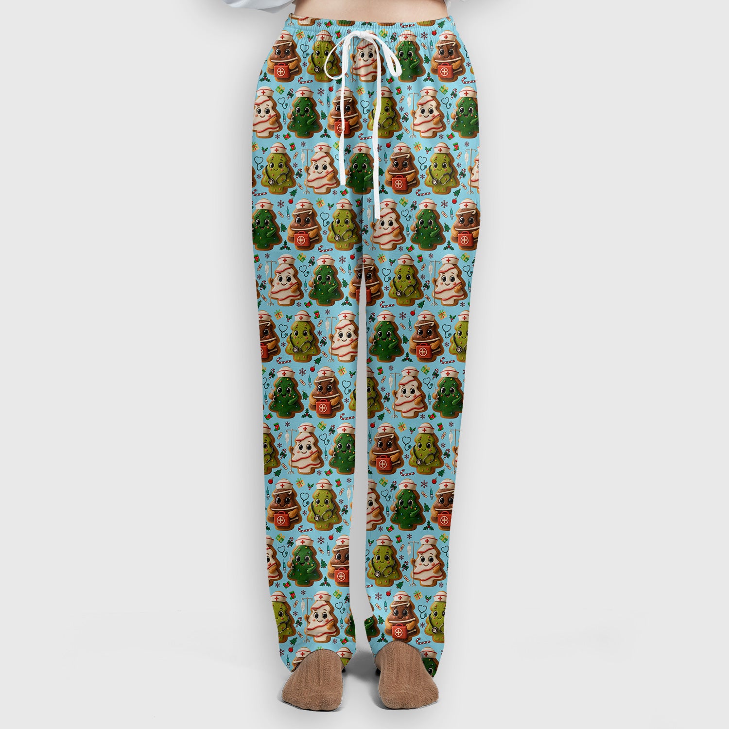 Christmas Cookie Scrub Set – Festive Nurse & Holiday Tree Pattern – Cute Medical Uniform for Nurses, Vets and Healthcare Workers