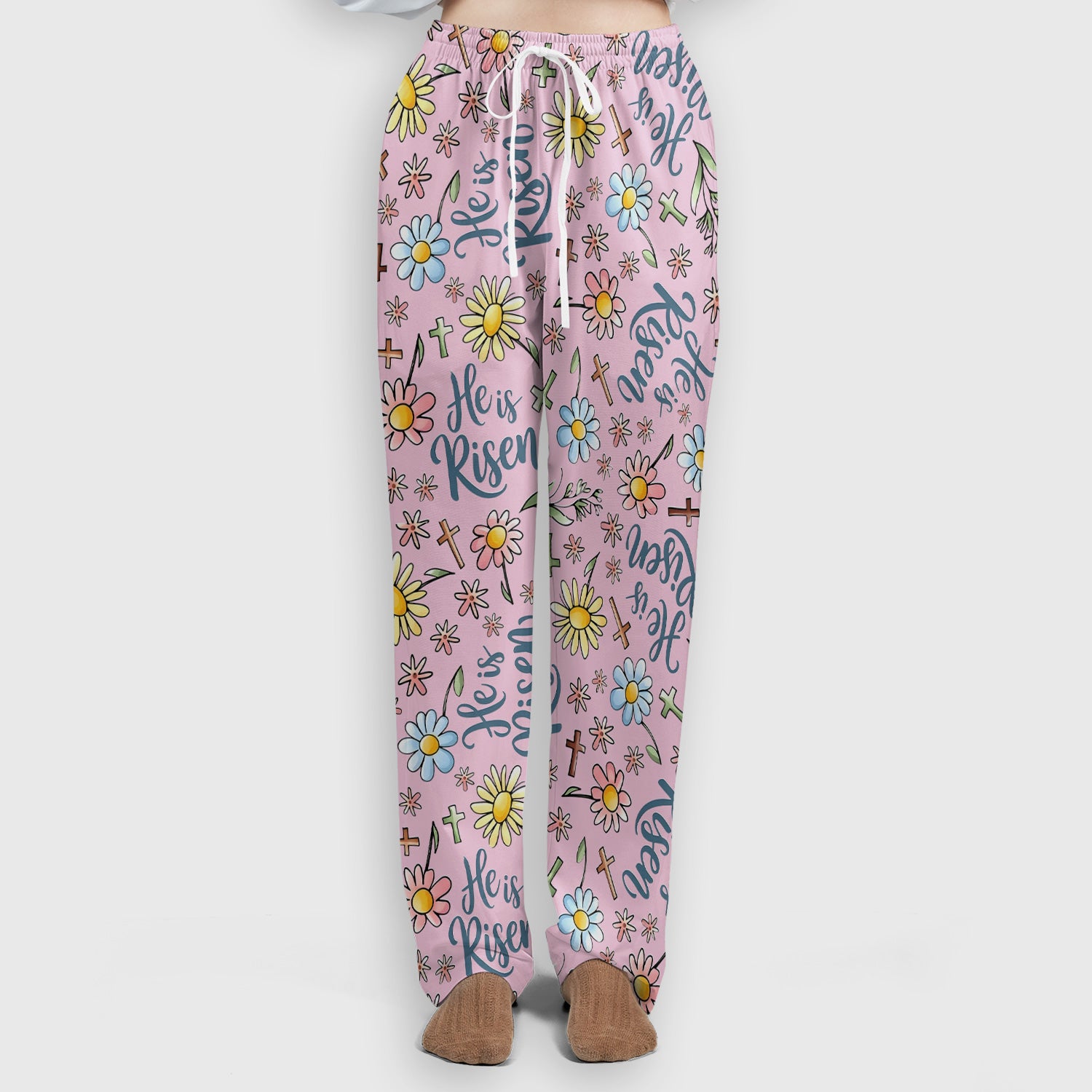 He Is Risen Cross Flower Pattern Scrub Set, Nurse Uniform Scrubs Set