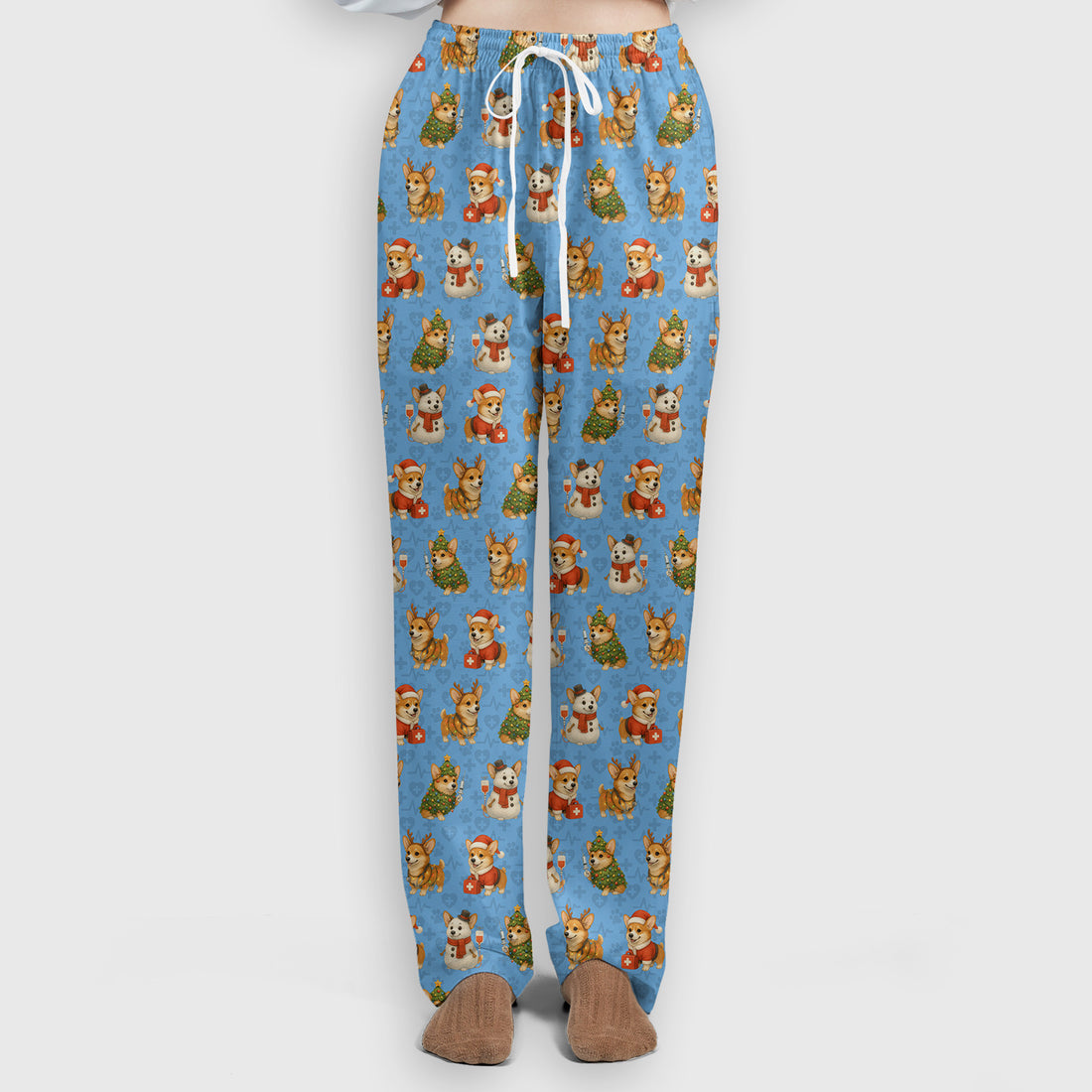 Corgi Christmas Scrubs Set - Adorable Festive Scrub Top & Pants - Fun Holiday Corgi Scrubs Perfect for Nurse Gift Season