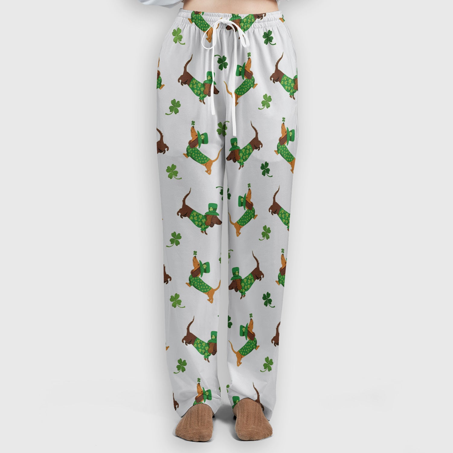 St. Patrick’s Day Dachshund Scrub Set, Funny Wiener Dog Nurse Shirt, Breathable Fabrics Nursing Uniform