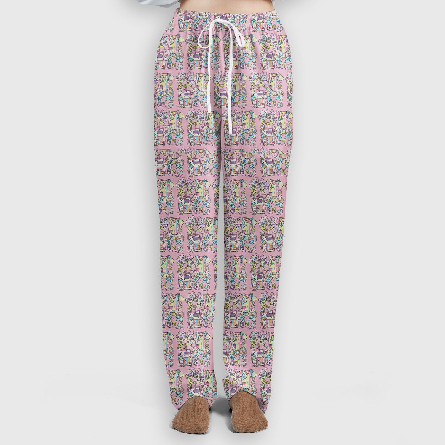 Colorful Nurse Scrub Supplies Pattern Scrub Set, Scrub Pants and V Neck Top