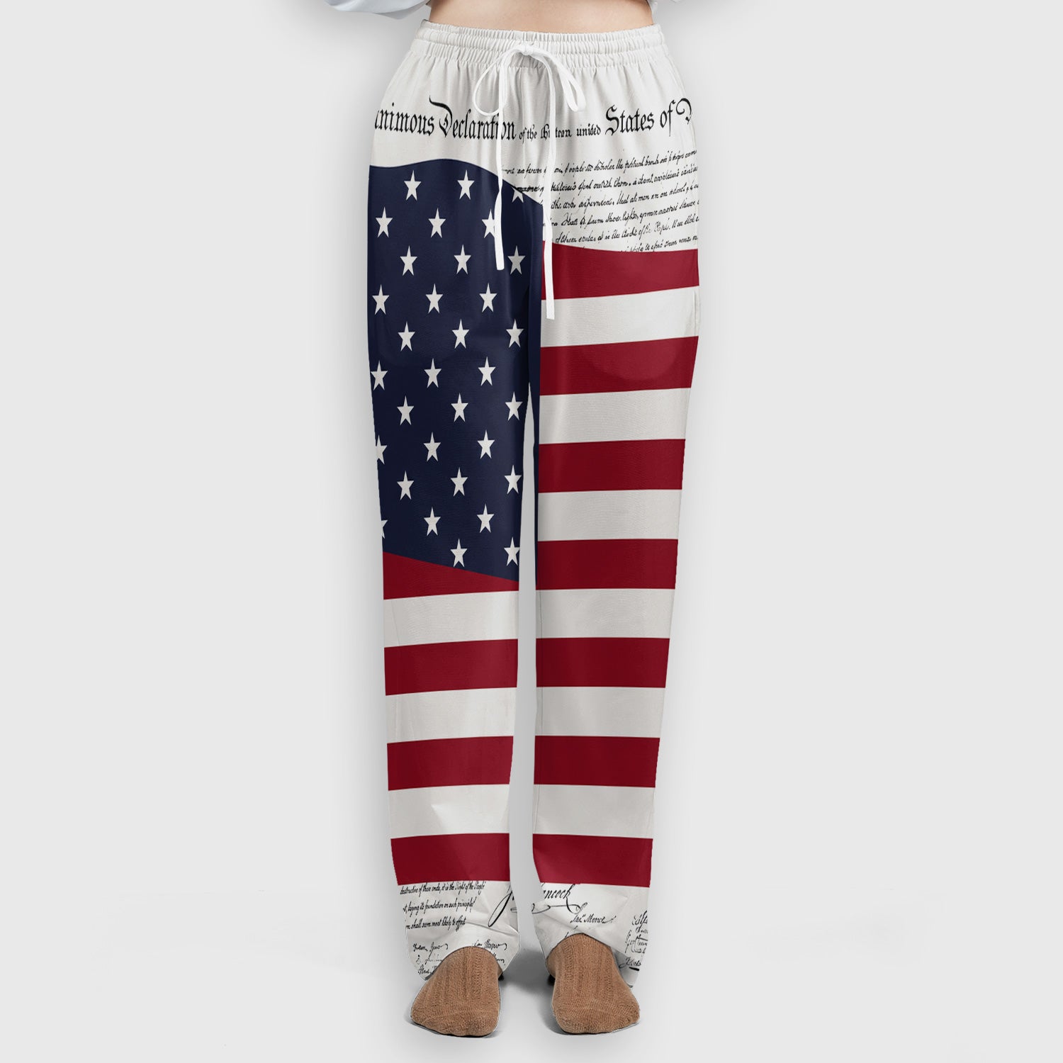 Patriotic Nurse American Flag Pattern Scrub Set, Scrub Pants and V Neck Top