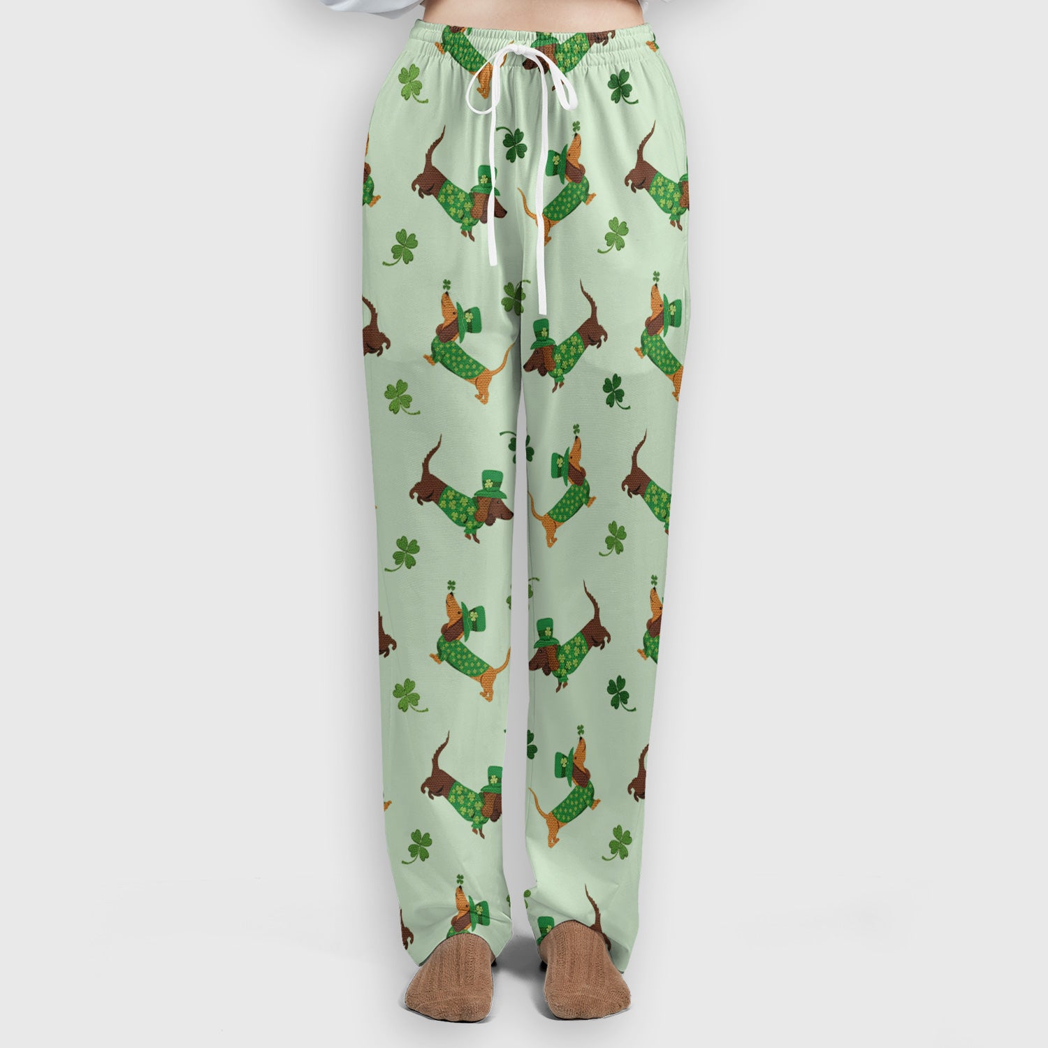 St. Patrick’s Day Dachshund Scrub Set, Funny Wiener Dog Nurse Shirt, Breathable Fabrics Nursing Uniform