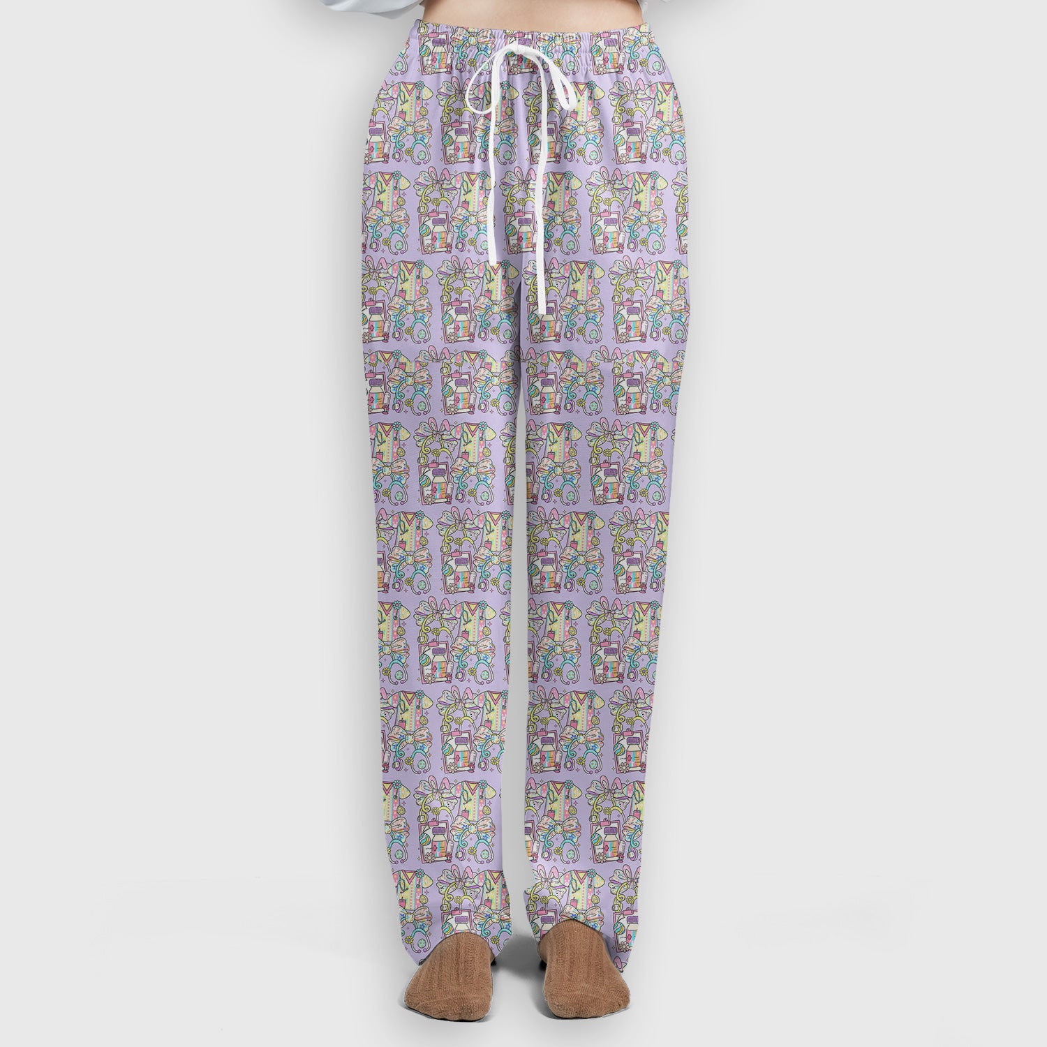 Colorful Nurse Scrub Supplies Pattern Scrub Set, Scrub Pants and V Neck Top