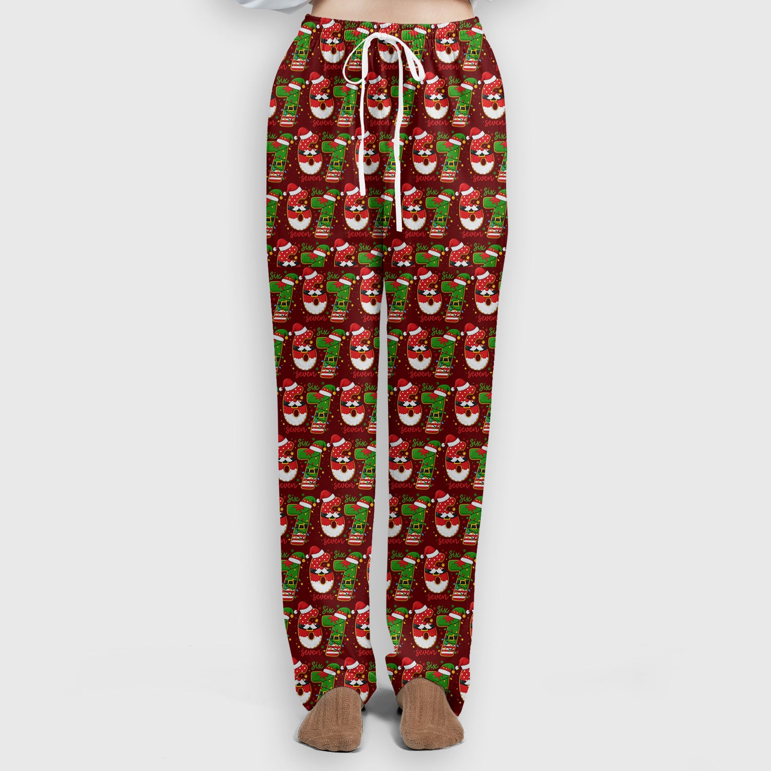 Christmas 67 Pattern Scrub Top, Festive Holiday Medical Uniform Shirt For Nursing
