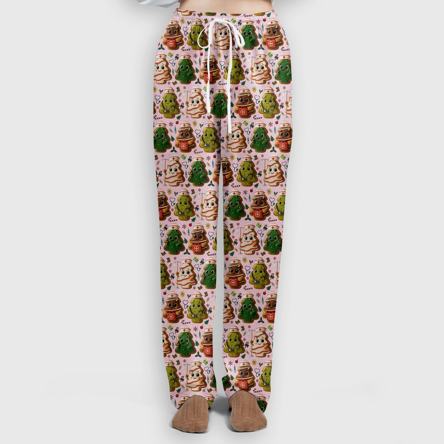 Christmas Cookie Scrub Set – Festive Nurse & Holiday Tree Pattern – Cute Medical Uniform for Nurses, Vets and Healthcare Workers