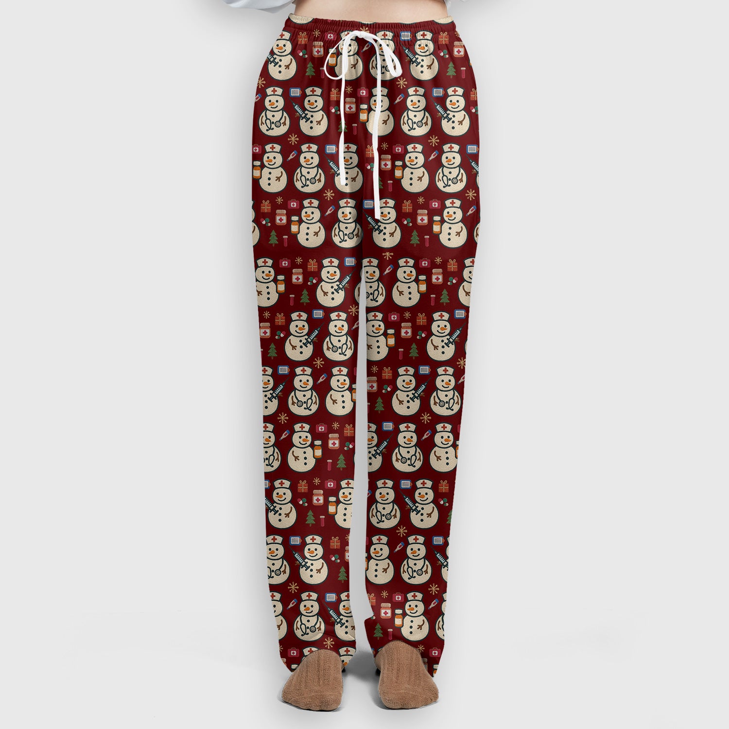Snowman Nurse Christmas Scrub Set – Festive Medical Pattern Shirt – Cute Holiday Uniform For Nursing