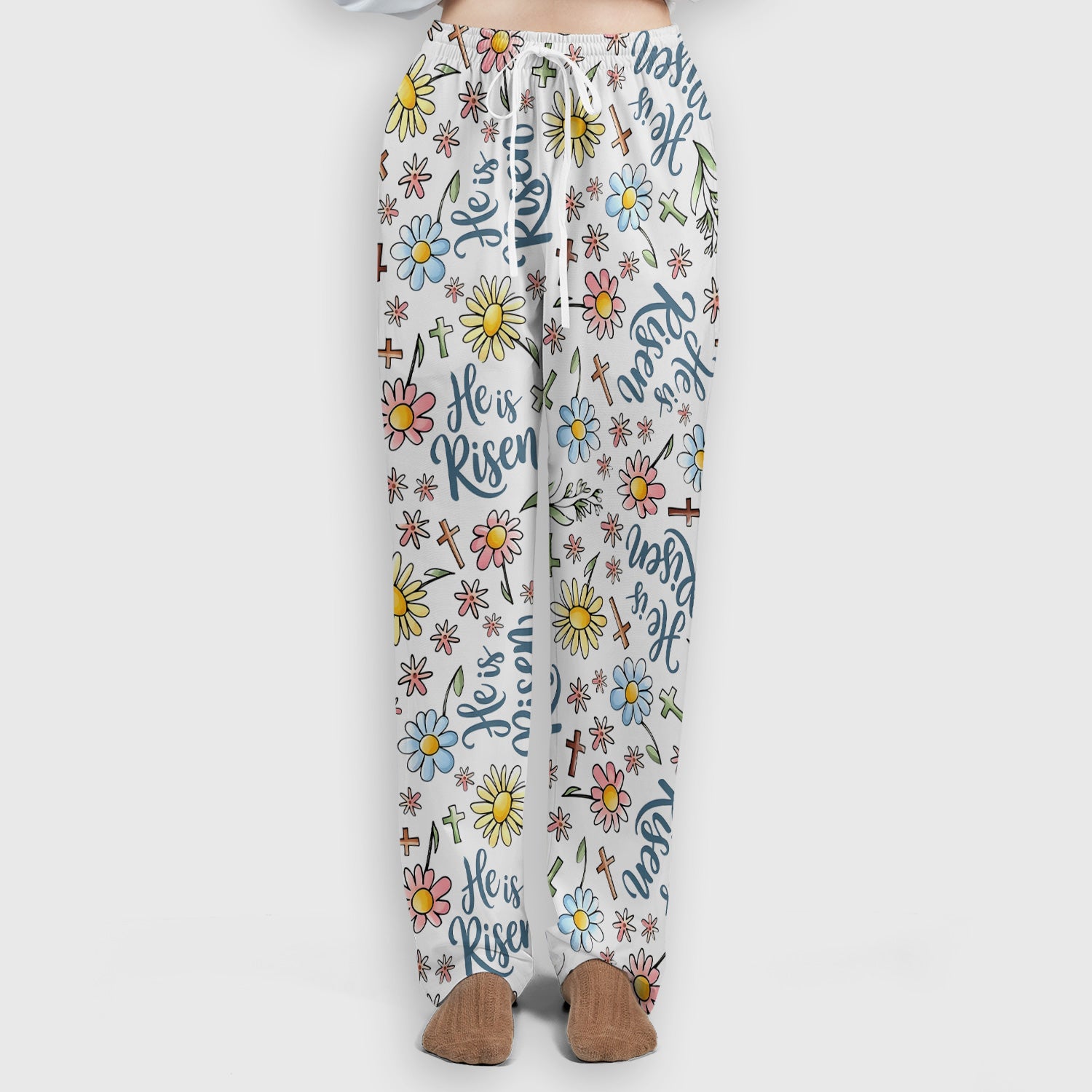He Is Risen Cross Flower Pattern Scrub Set, Nurse Uniform Scrubs Set