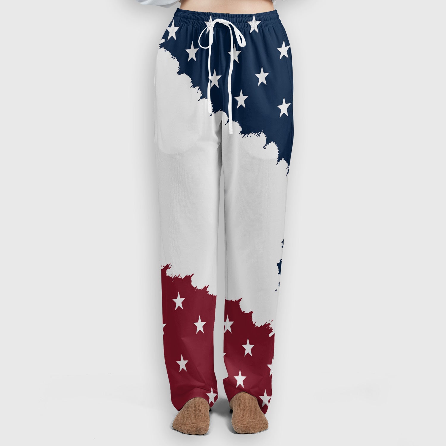 We Be People Flag Pattern Scrub Set, Scrub Pants and V Neck Top