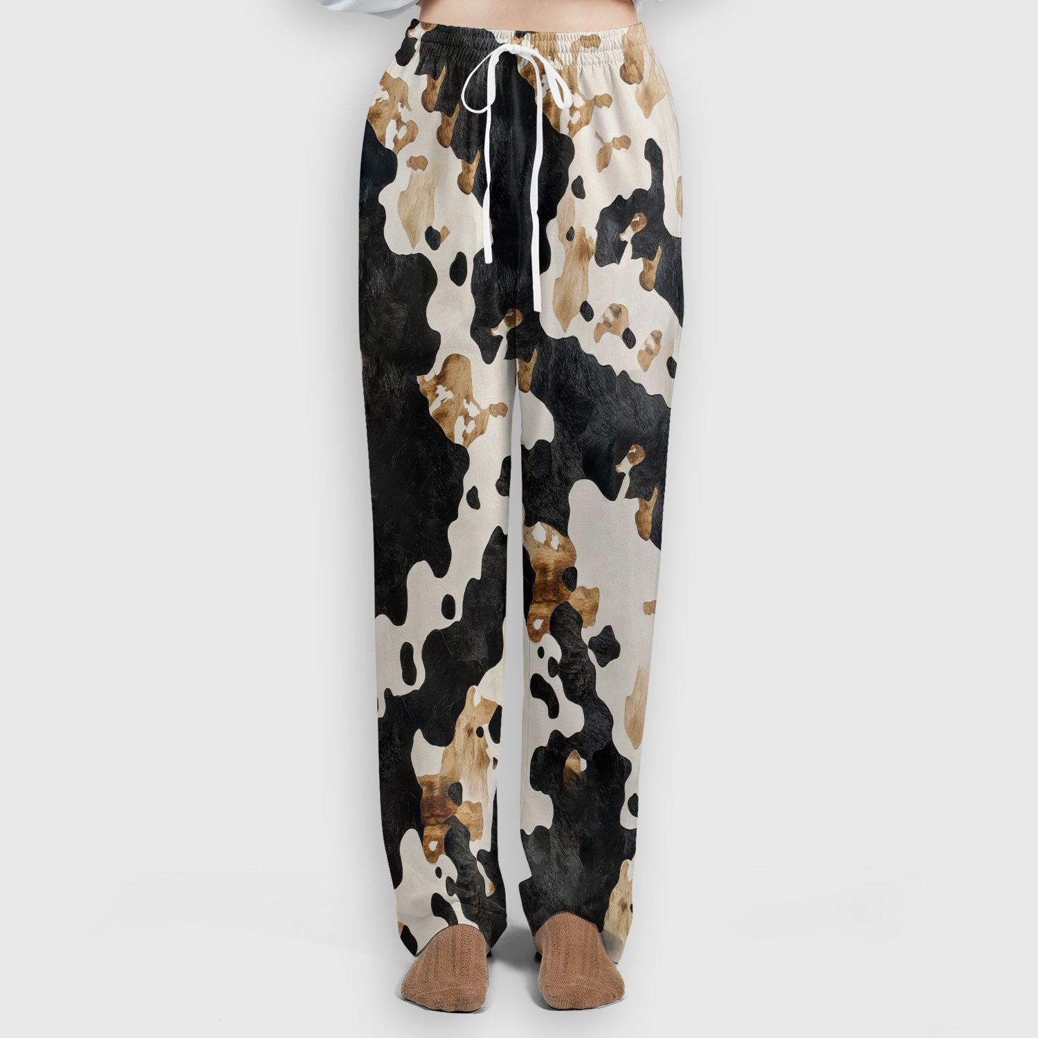 Classic Cow Print Pattern Scrub Set, Women's Scrub Sets