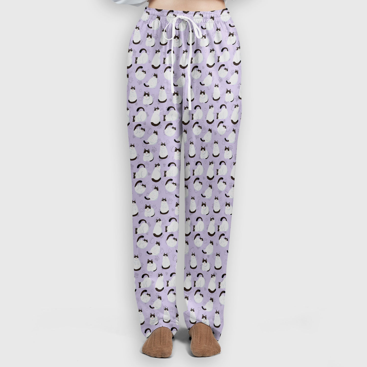 Cute Cat Pattern Medical Scrub Set, Breathable Fabrics Nursing Uniform
