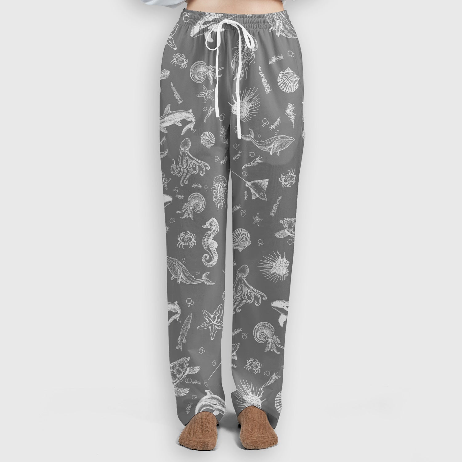 Marine Sea Life Pattern Scrub Set, Women's Scrub Sets