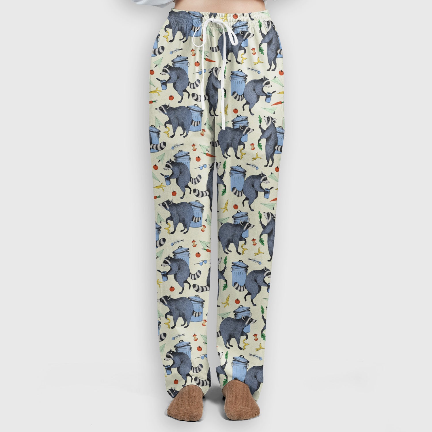 Funny Nurse Raccoon Eating Trash Banana Scrub Set, Scrub Pants and V Neck Top