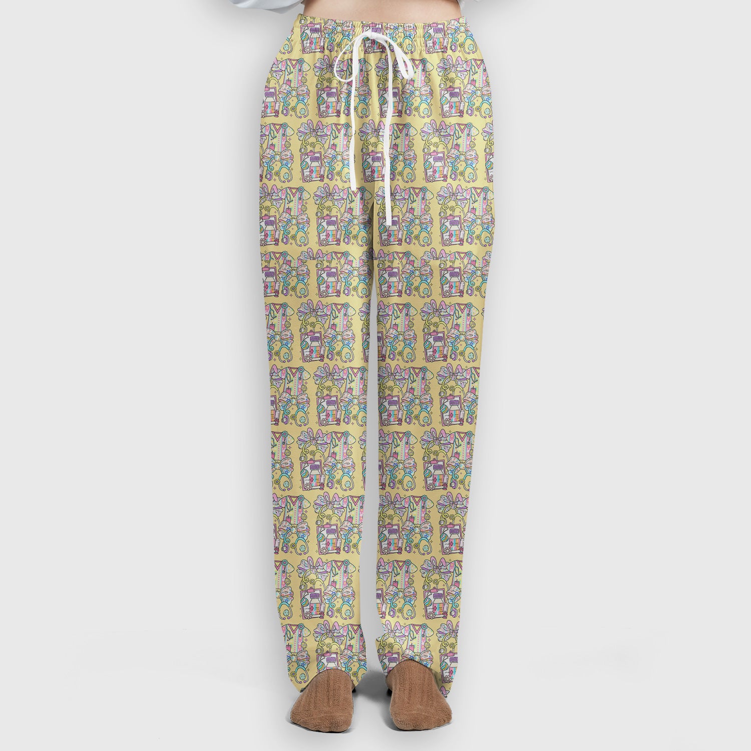 Colorful Nurse Scrub Supplies Pattern Scrub Set, Scrub Pants and V Neck Top