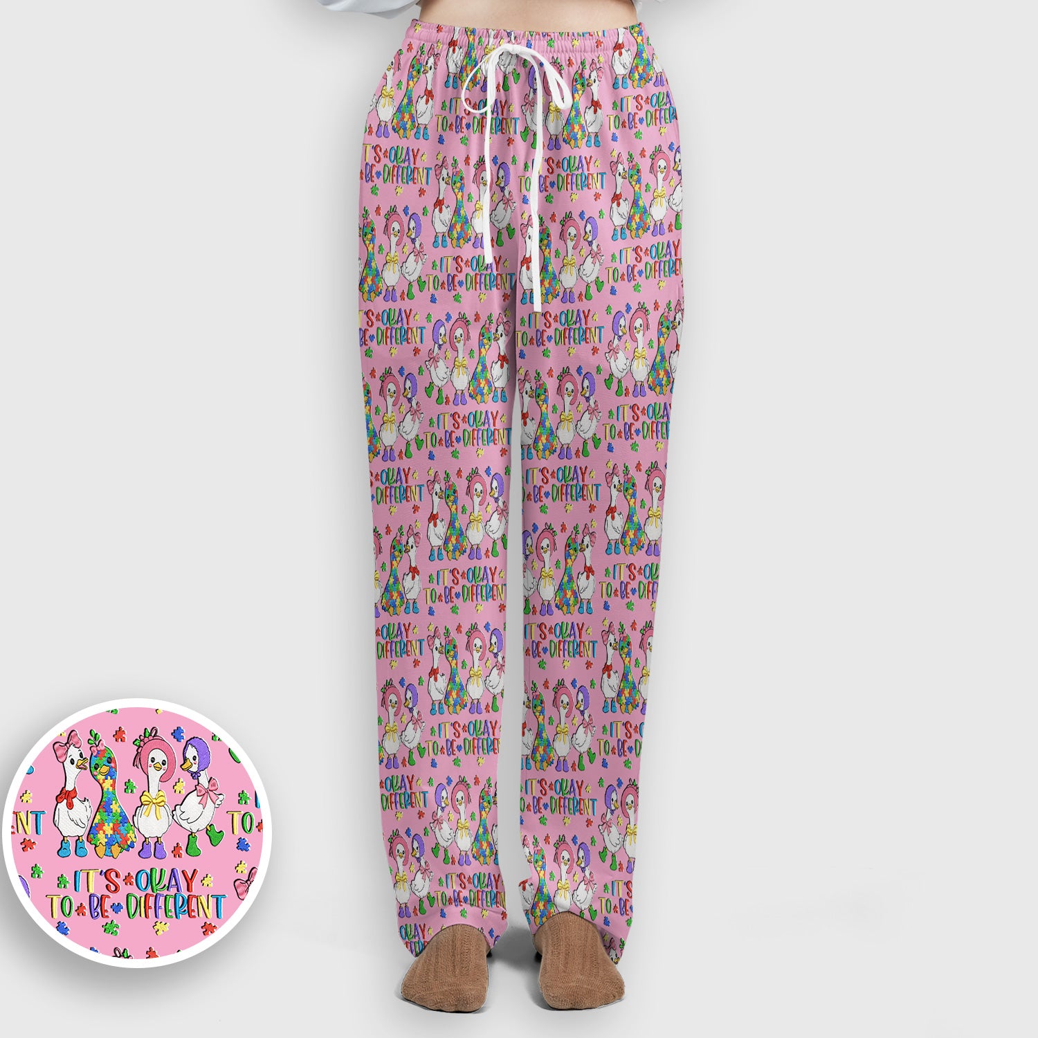 It’s Okay To Be Different Duck Pattern Scrub Set, Nurse Uniform Scrubs Set