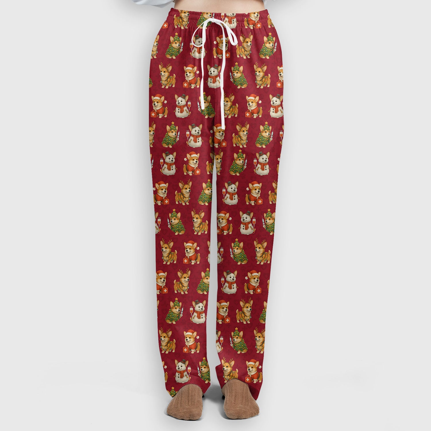 Corgi Christmas Scrubs Set - Adorable Festive Scrub Top & Pants - Fun Holiday Corgi Scrubs Perfect for Nurse Gift Season