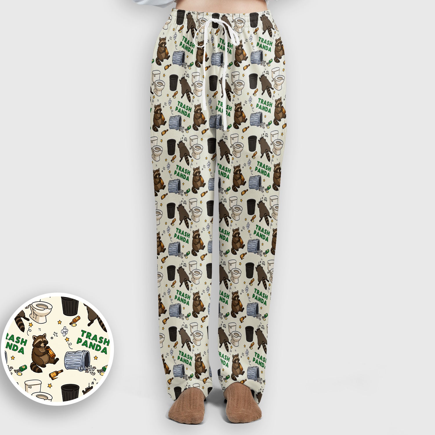 Funny Trash Panda Raccoon Scrub Set, Scrub Pants and V Neck Top