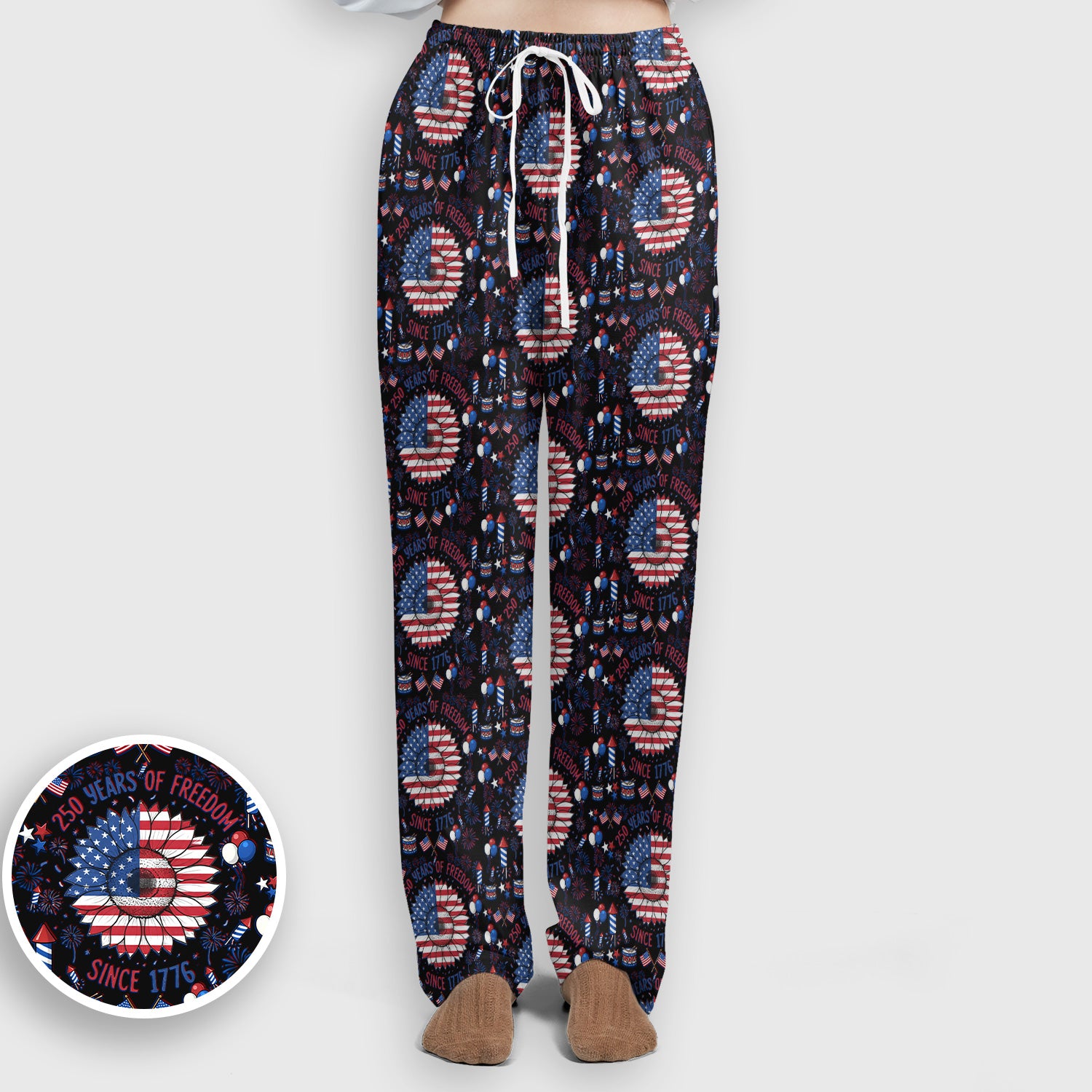 Festive Patriotic Sunflower American Flag Fireworks Pattern Scrub Set, Breathable Med Uniform