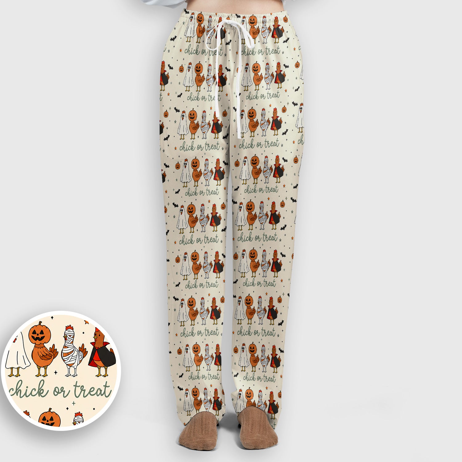 Funny Chick Or Treat Season Scrub Set, Scrub Pants and V Neck Top