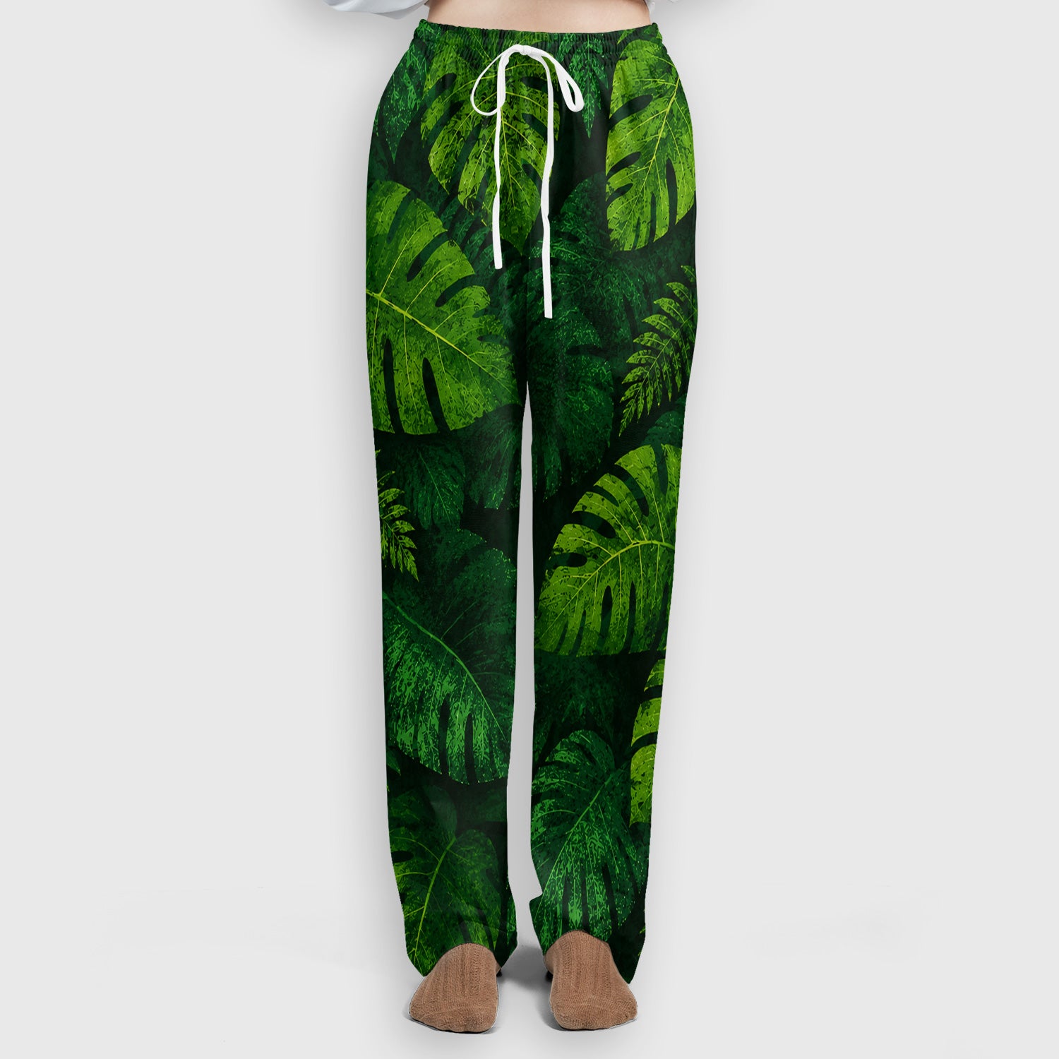 Cute Raccoon Tropical Leaf Pattern Scrub Set, Scrub Pants and V Neck Top