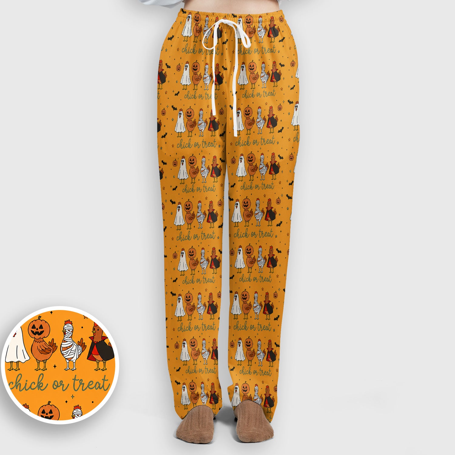 Funny Chick Or Treat Season Scrub Set, Scrub Pants and V Neck Top