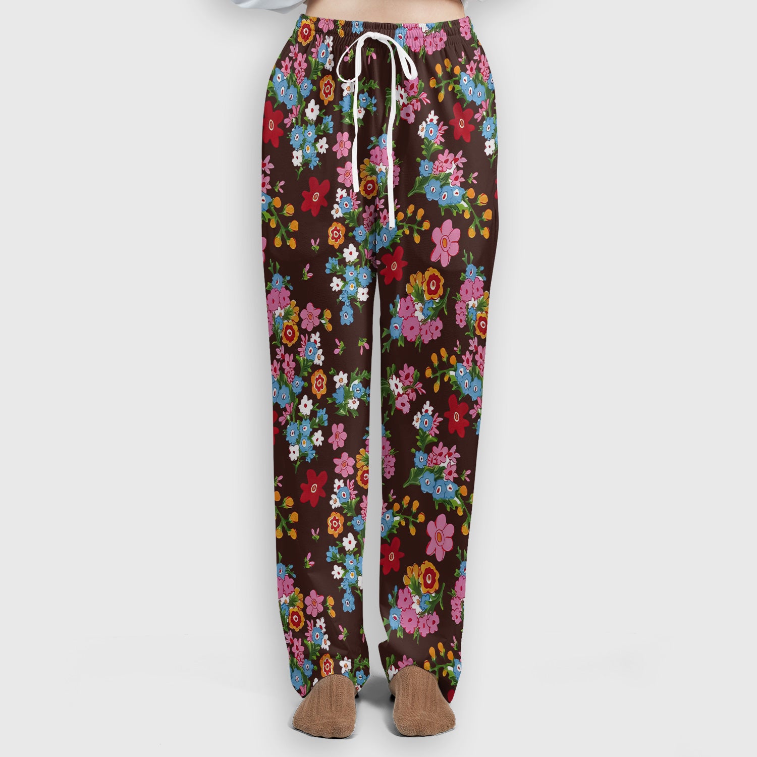 Charming Vintage Floral Bouquet Pattern Scrub Set, Nurse Uniform Scrubs Set