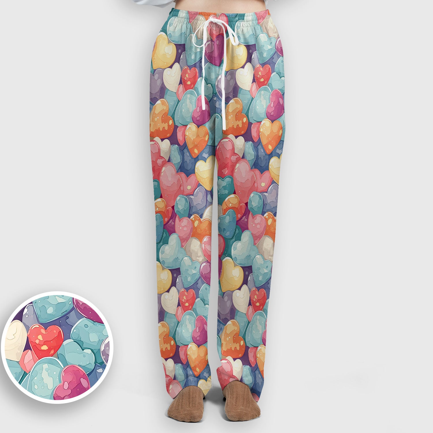 Sweet Valentine Heart Pediatric Pattern Scrub Set, Scrub Pants and V Neck Top