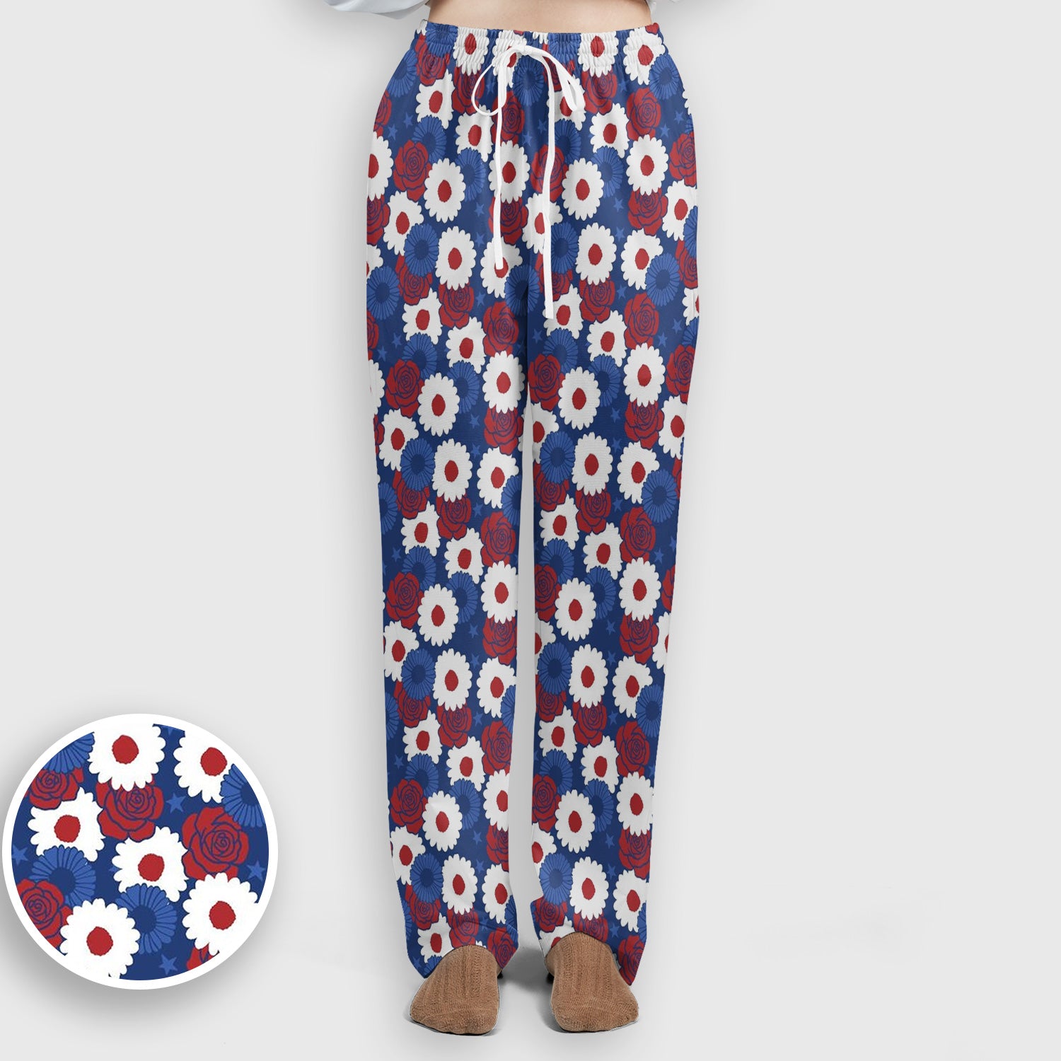 Daisy Rose Floral Pattern Scrub Set, Scrub Pants and V Neck Top