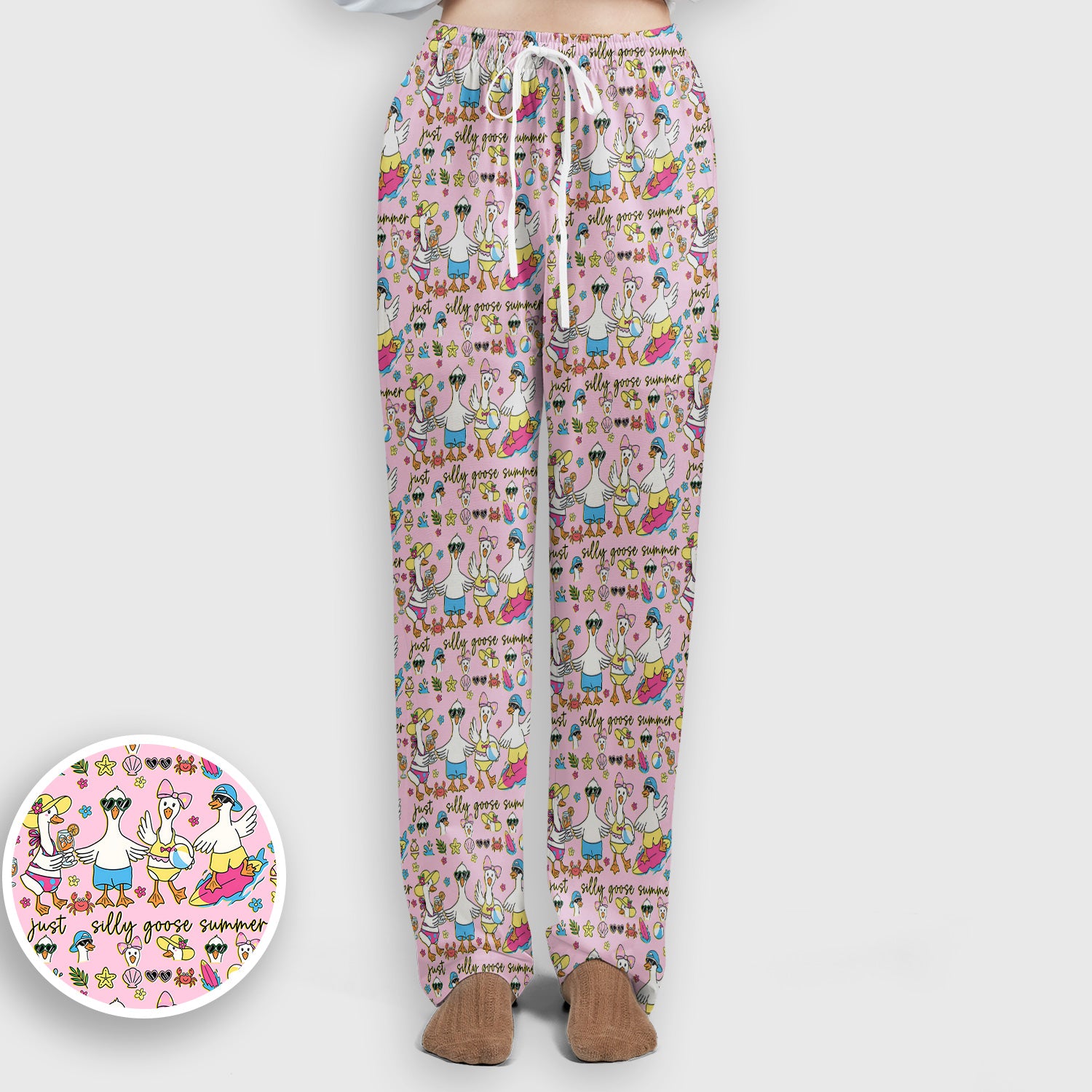 Silly Goose Summer Pattern Scrub Top, Breathable Fabrics Nursing Uniform