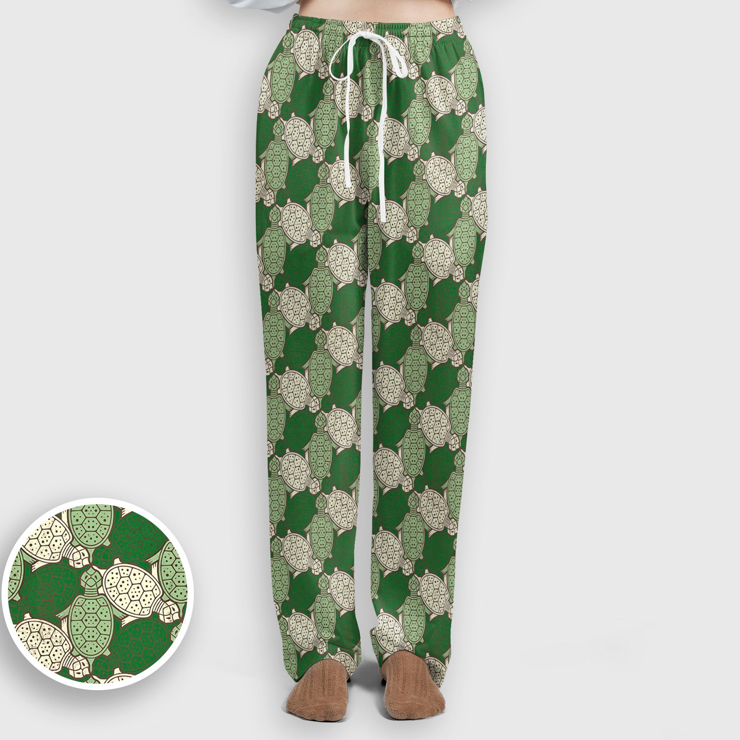 Green Sea Turtle Shell Pattern Scrub Set, Scrub Pants and V Neck Top