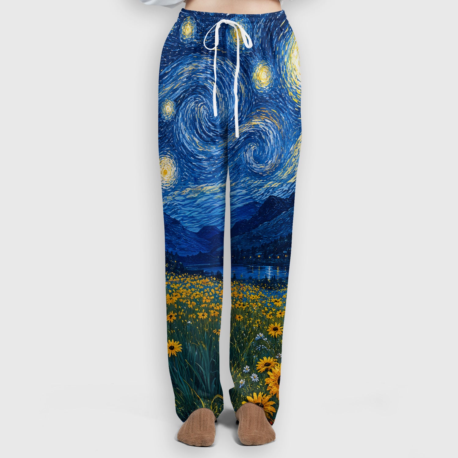 Starry Cat Night Veterinary Nurse Pattern Scrub Set, Scrub Pants and V Neck Top