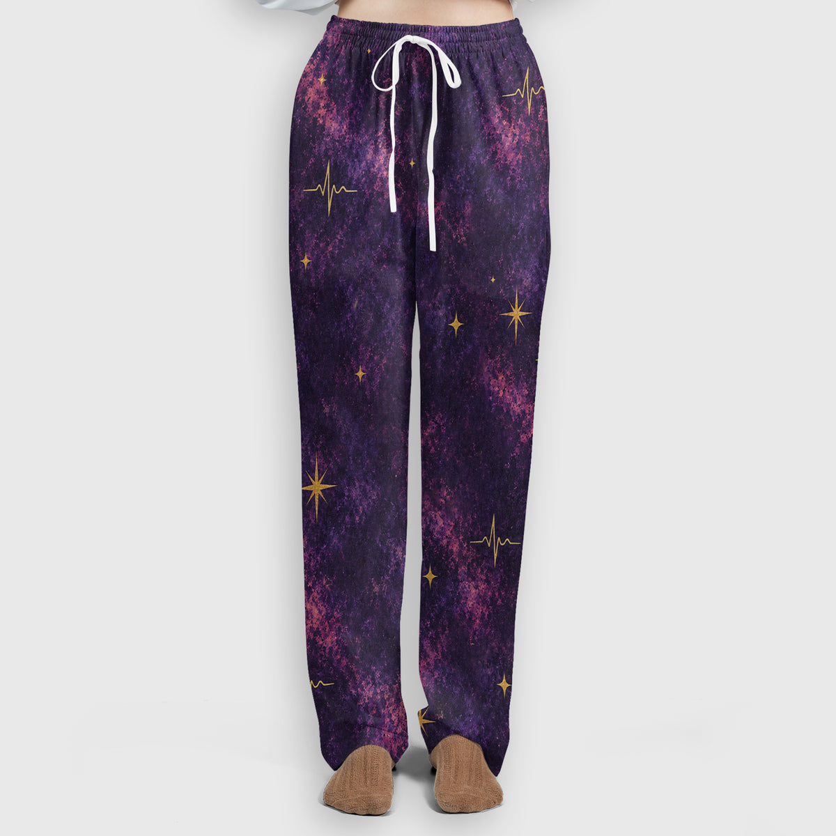 Celestial Nurse Black Cat Crescent Moon Scrub Set, Scrub Pants and V Neck Top