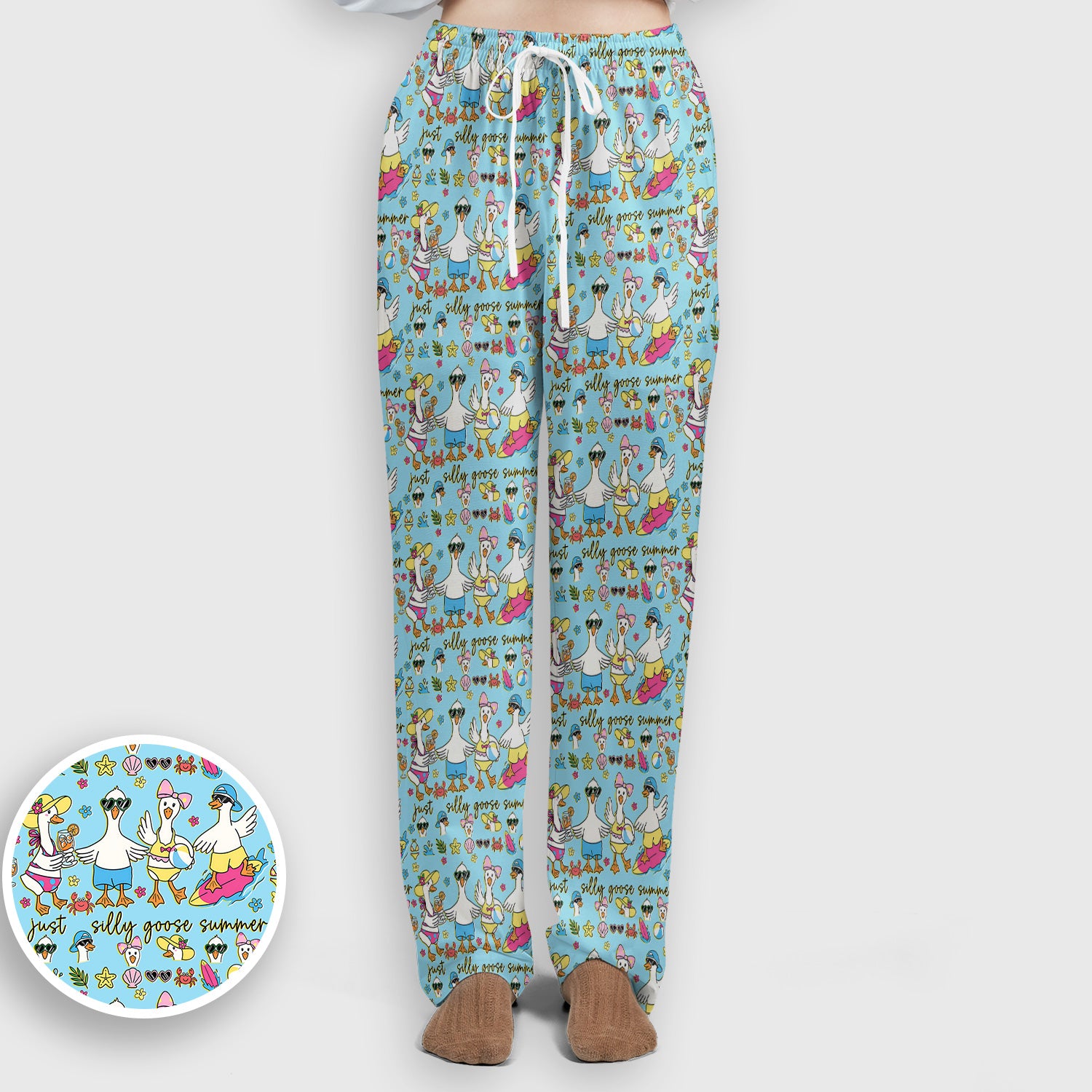 Silly Goose Summer Pattern Scrub Top, Breathable Fabrics Nursing Uniform