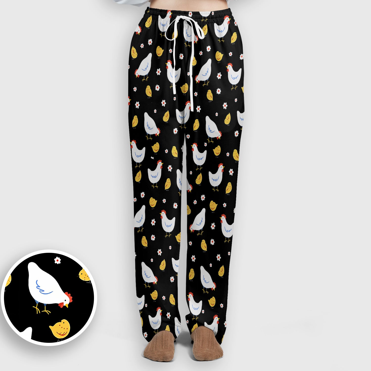 Chicken And Cute Chicks Pattern Scrubs Sets, Scrub Pants and V Neck Top