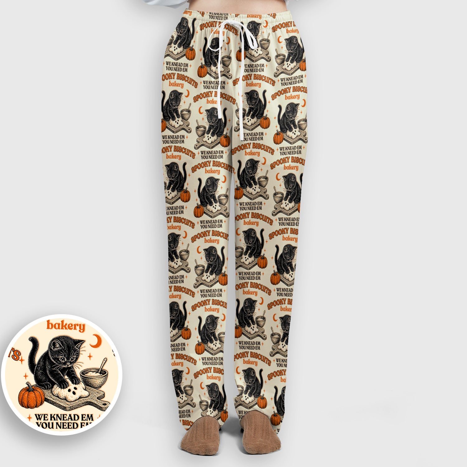 Funny Halloween Black Cat Scrub Set, Scrub Pants and V Neck Top