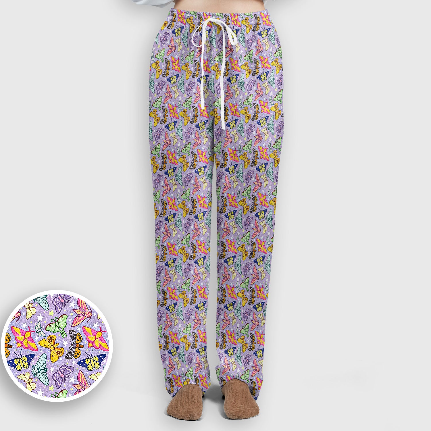 Colorful Butterfly Pattern Scrub Set, Women's Scrub Sets