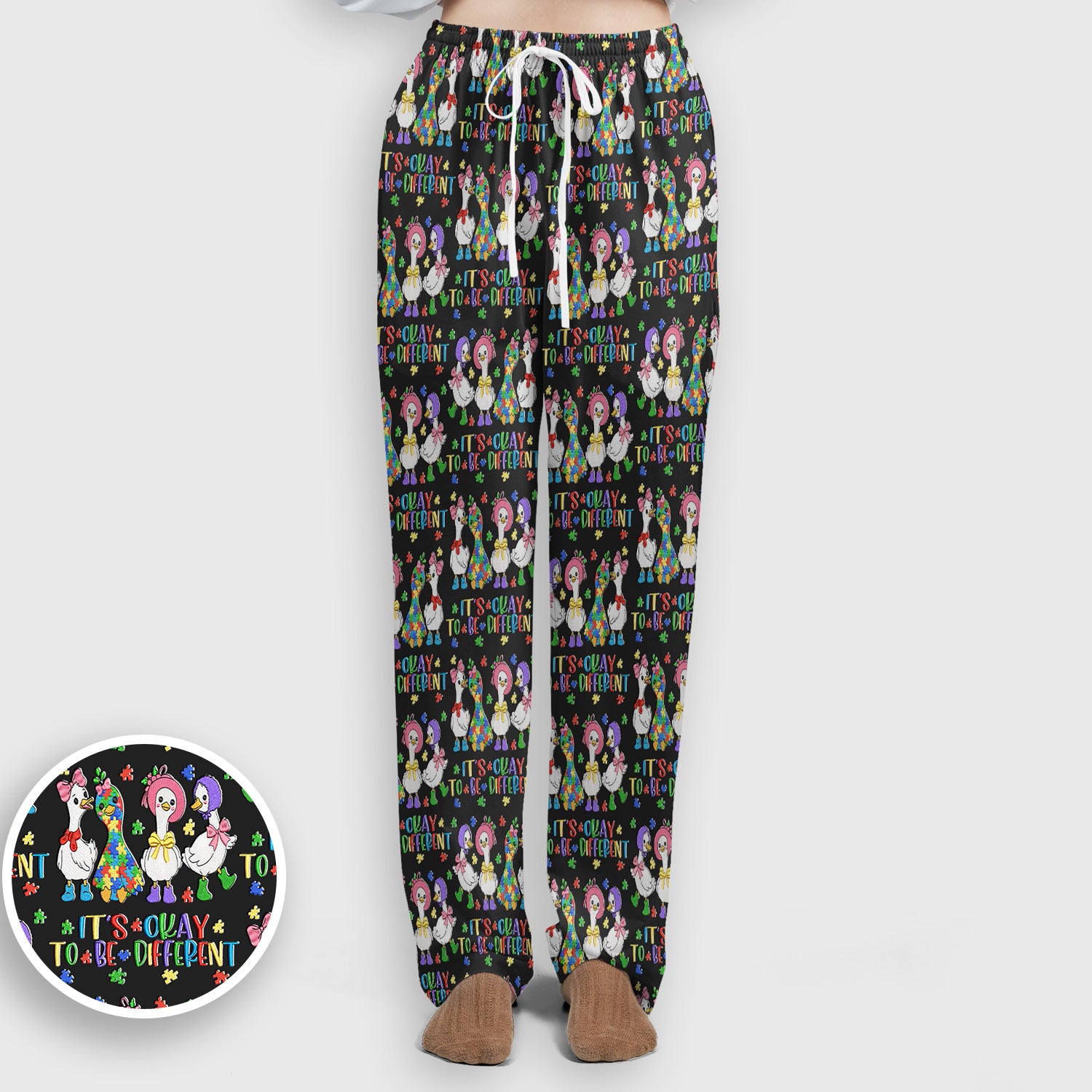 It’s Okay To Be Different Duck Pattern Scrub Set, Nurse Uniform Scrubs Set