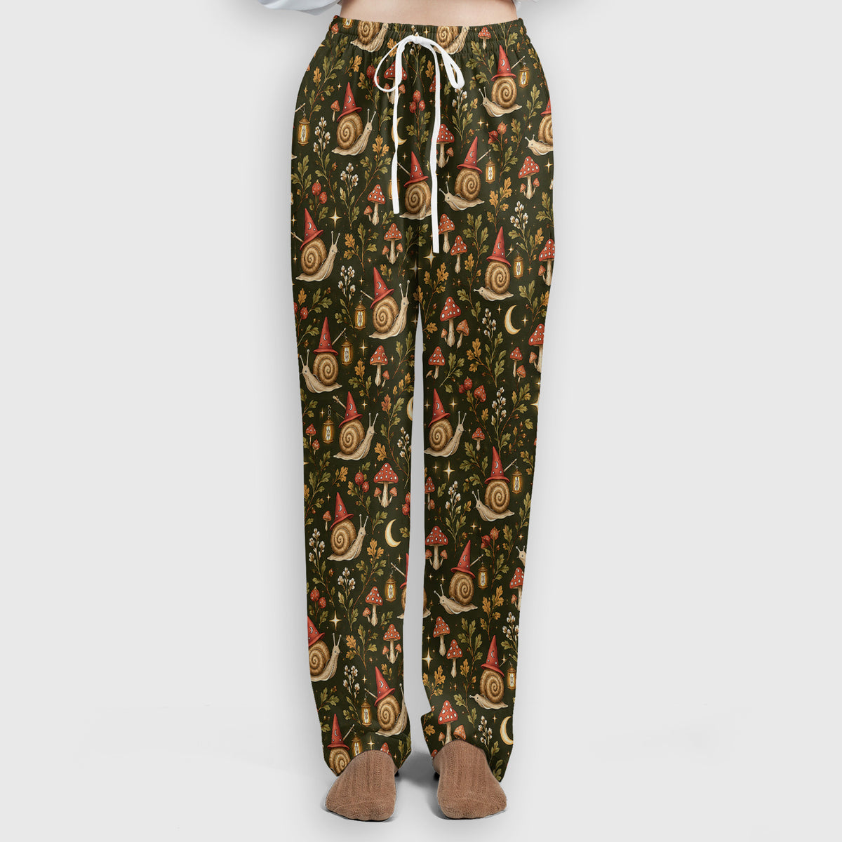 Halloween Witch Snails And Mushrooms Scrub Set, Scrub Pants and V Neck Top