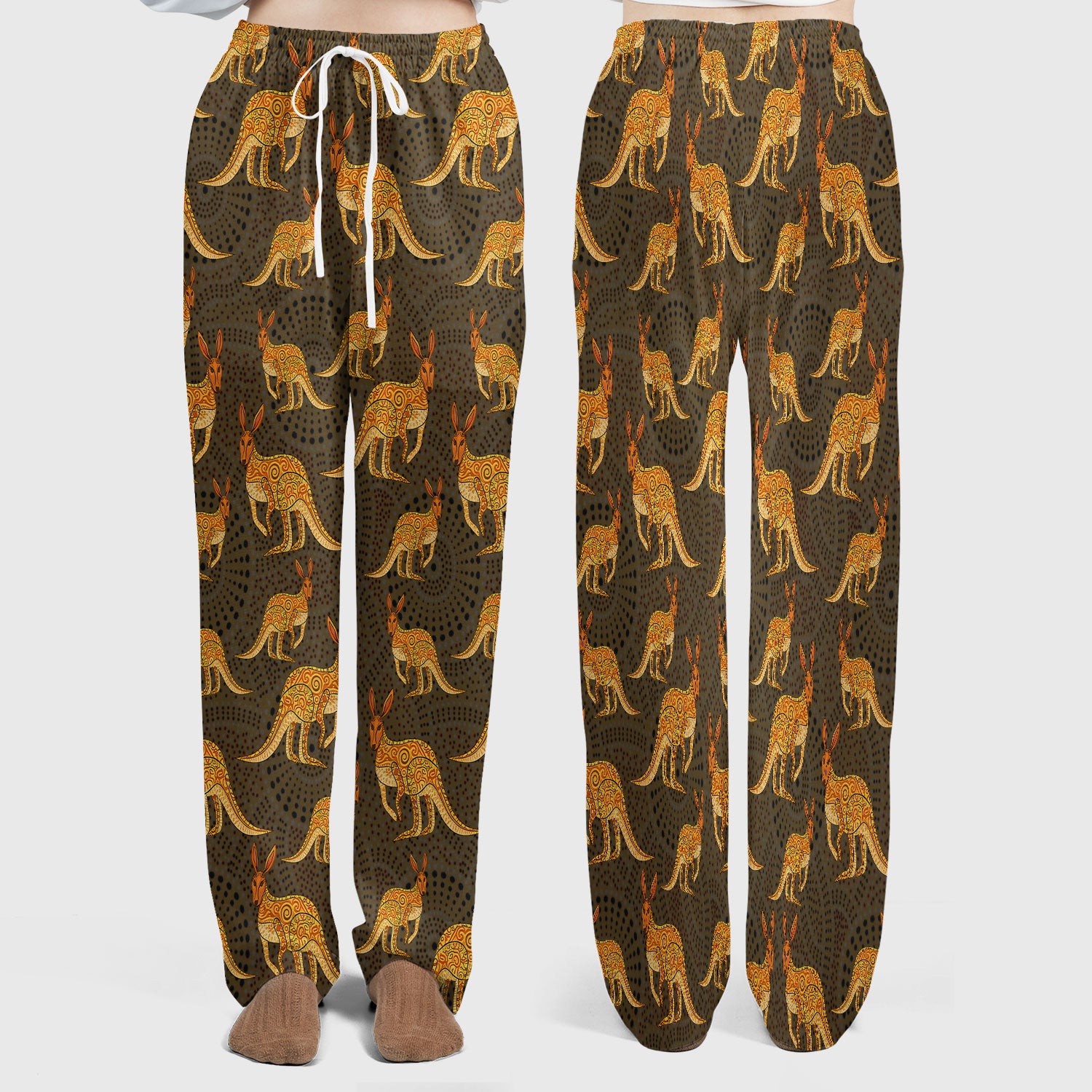 Australian Kangaroo Dot Art Inspired Nursing Scrub Set - Women Uniform