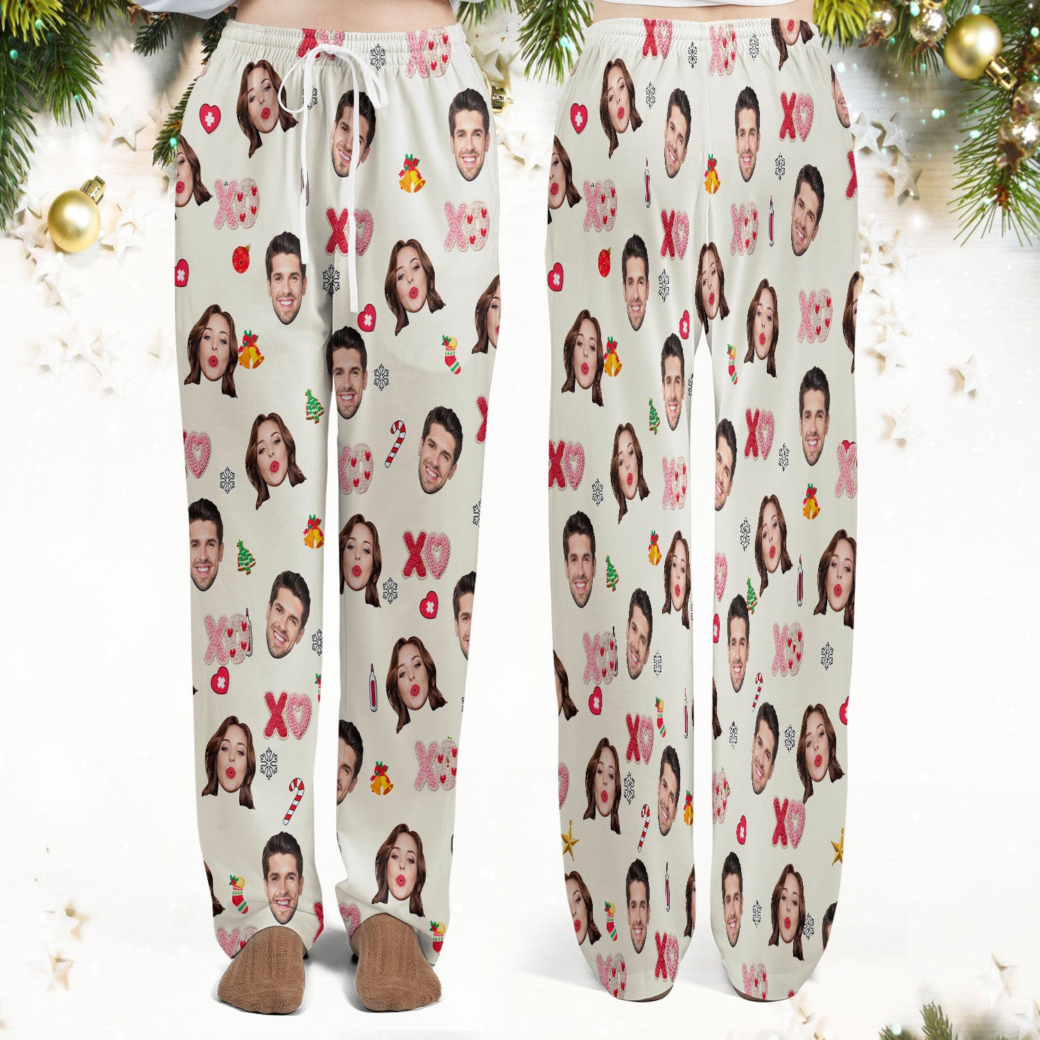 Personalized Photo Scrub Set, Custom Face XOXO Scrub Shirt, Breathable Fabrics Nursing Uniform