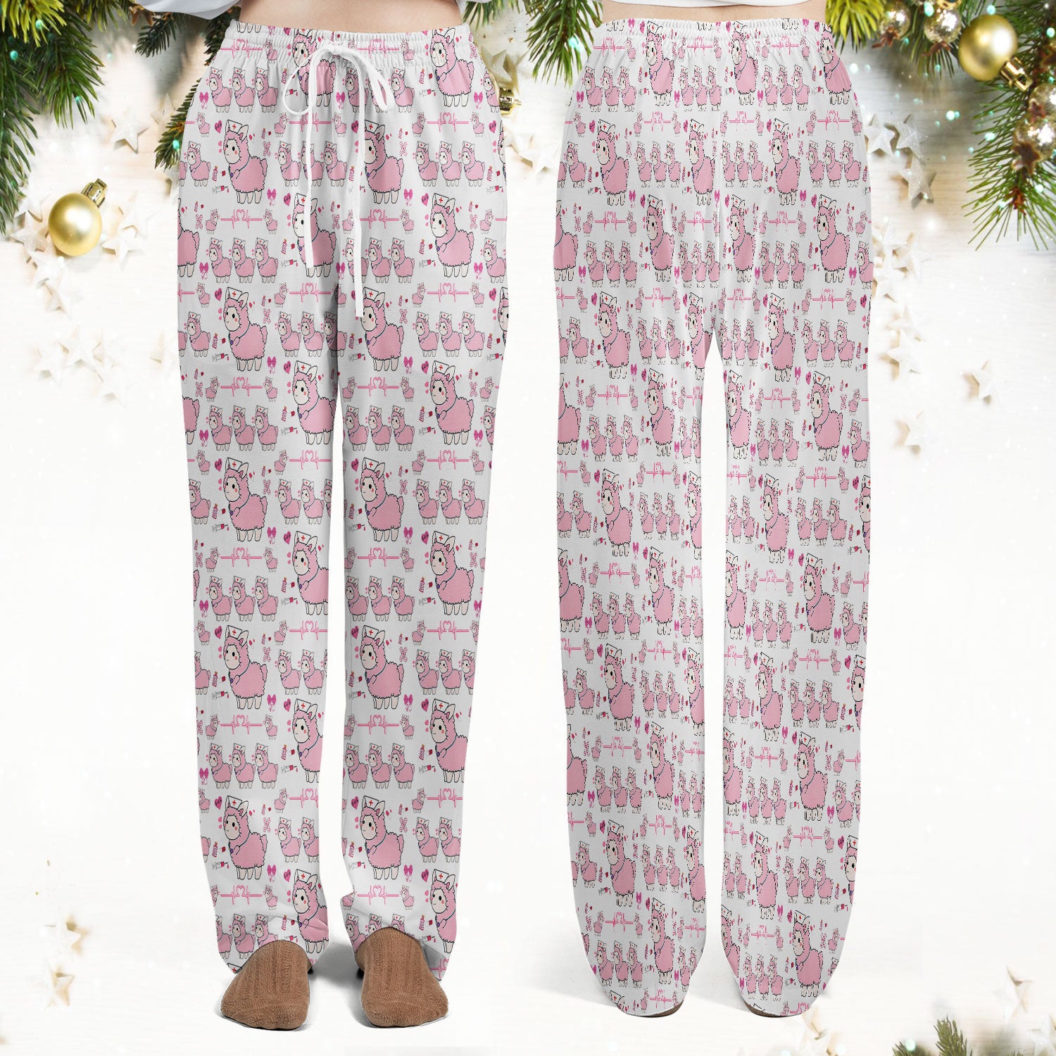 Llama Ain't Got Time For Your Drama Scrub Set, Funny Pattern Scrub Shirt, Breathable Fabrics Nursing Uniform