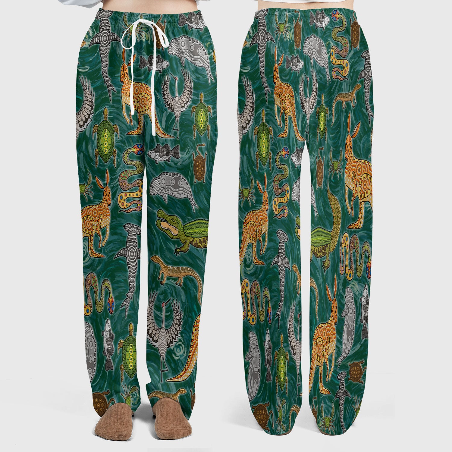 Crocodile Turtle Snake Animal Pattern Scrub Set, Women’s Scrub Sets V Neck Top