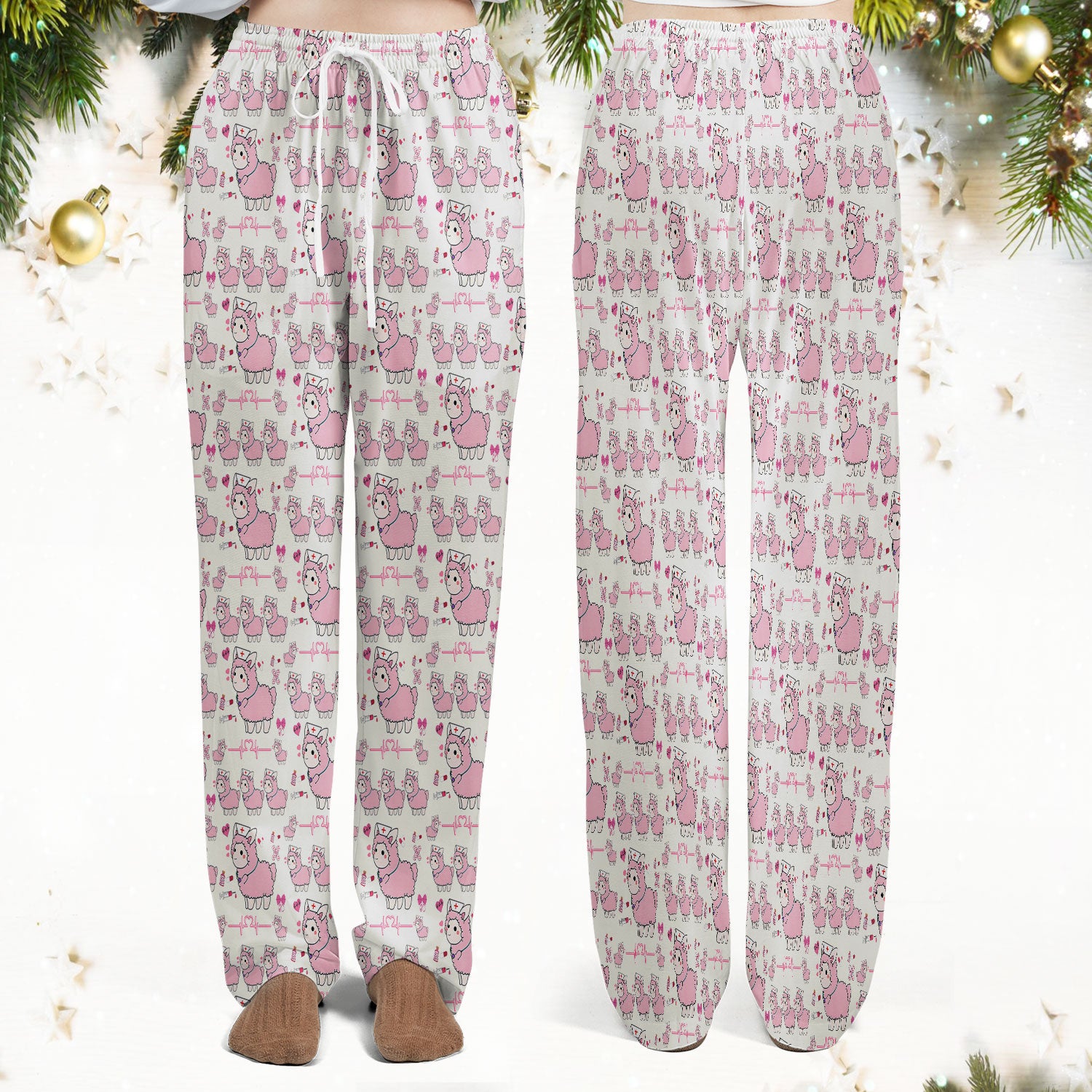 Llama Ain't Got Time For Your Drama Scrub Set, Funny Pattern Scrub Shirt, Breathable Fabrics Nursing Uniform