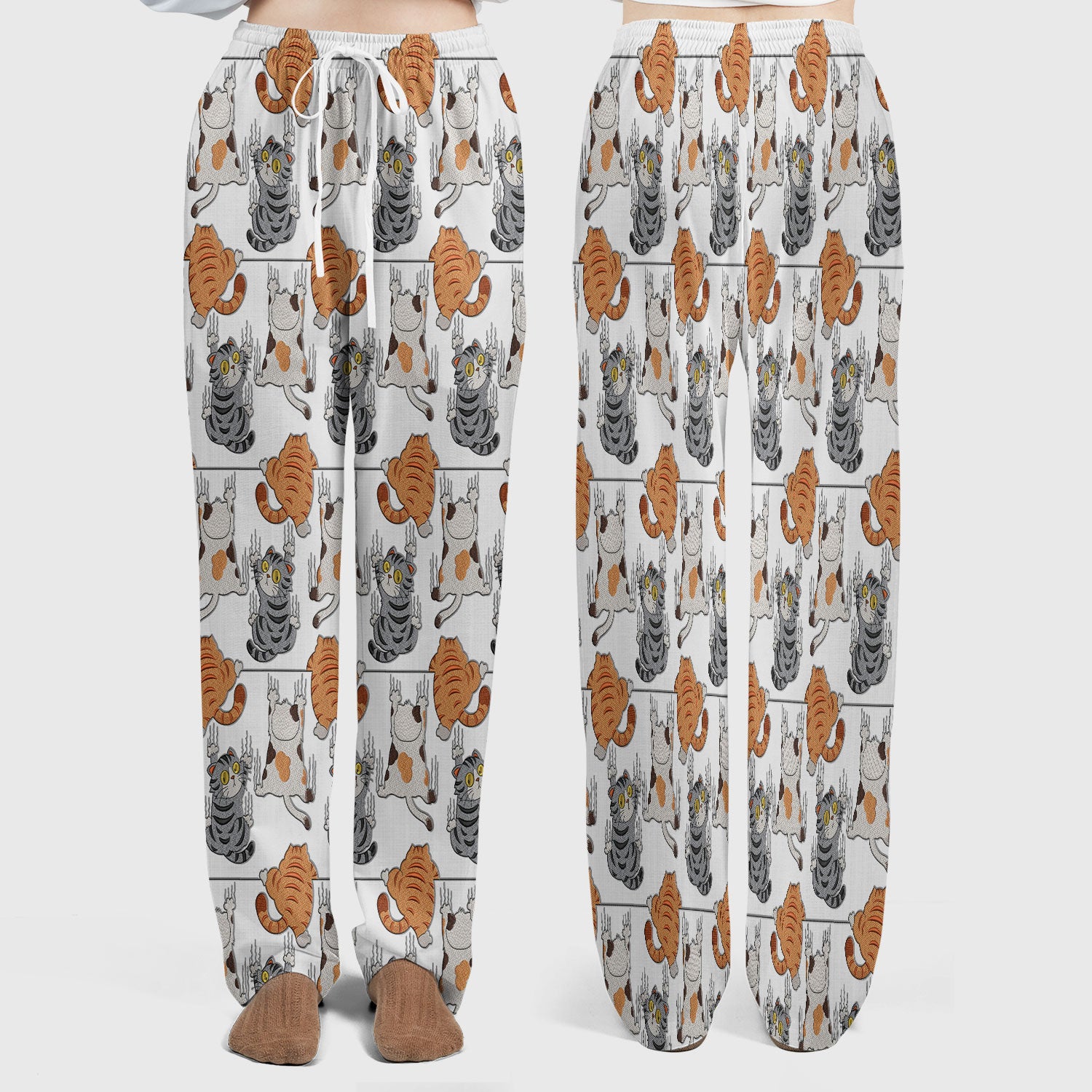 Cute Cat Pattern Nurse Scrub Set, Cats Medical Pattern Shirt, Breathable Fabrics Nursing Uniform