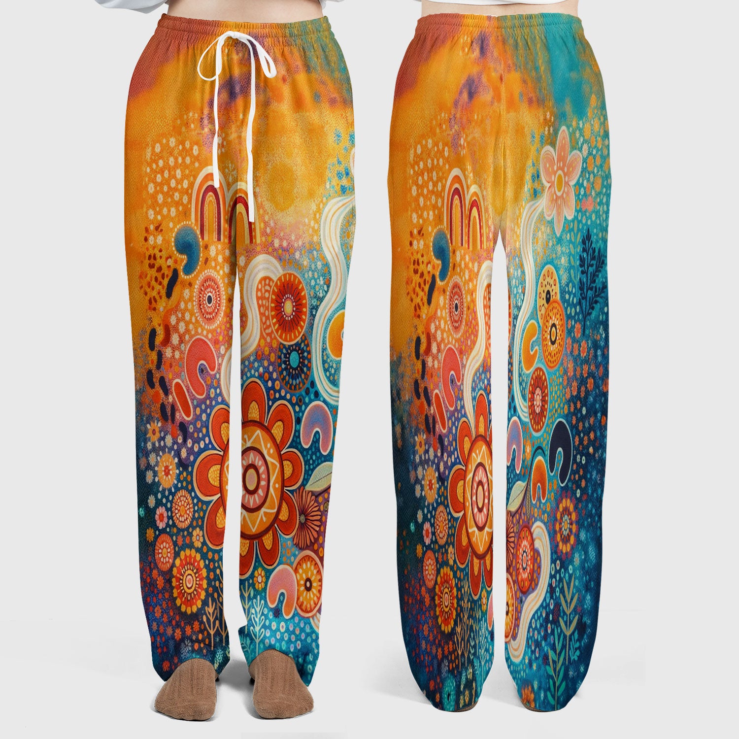 Australian Dot Art Inspired Scrub Set, Artistic Boho Pattern Nurse Shirt, Comfortable Scrubs For Nursing