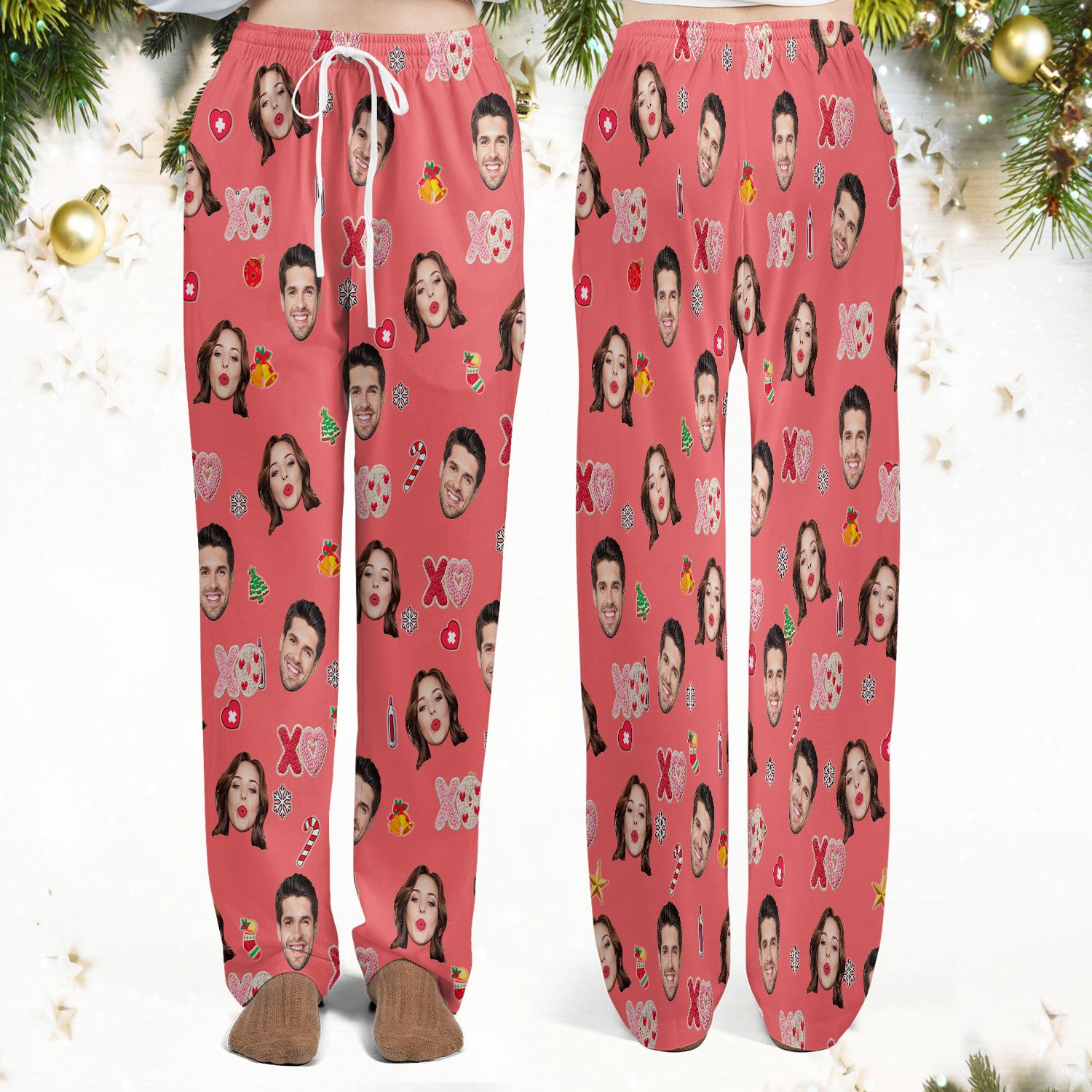 Personalized Photo Scrub Set, Custom Face XOXO Scrub Shirt, Breathable Fabrics Nursing Uniform