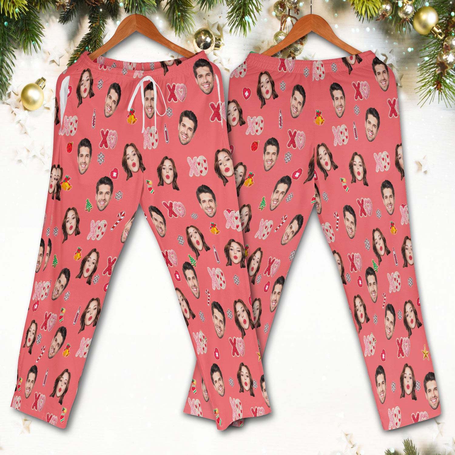Personalized Photo Scrub Set, Custom Face XOXO Scrub Shirt, Breathable Fabrics Nursing Uniform