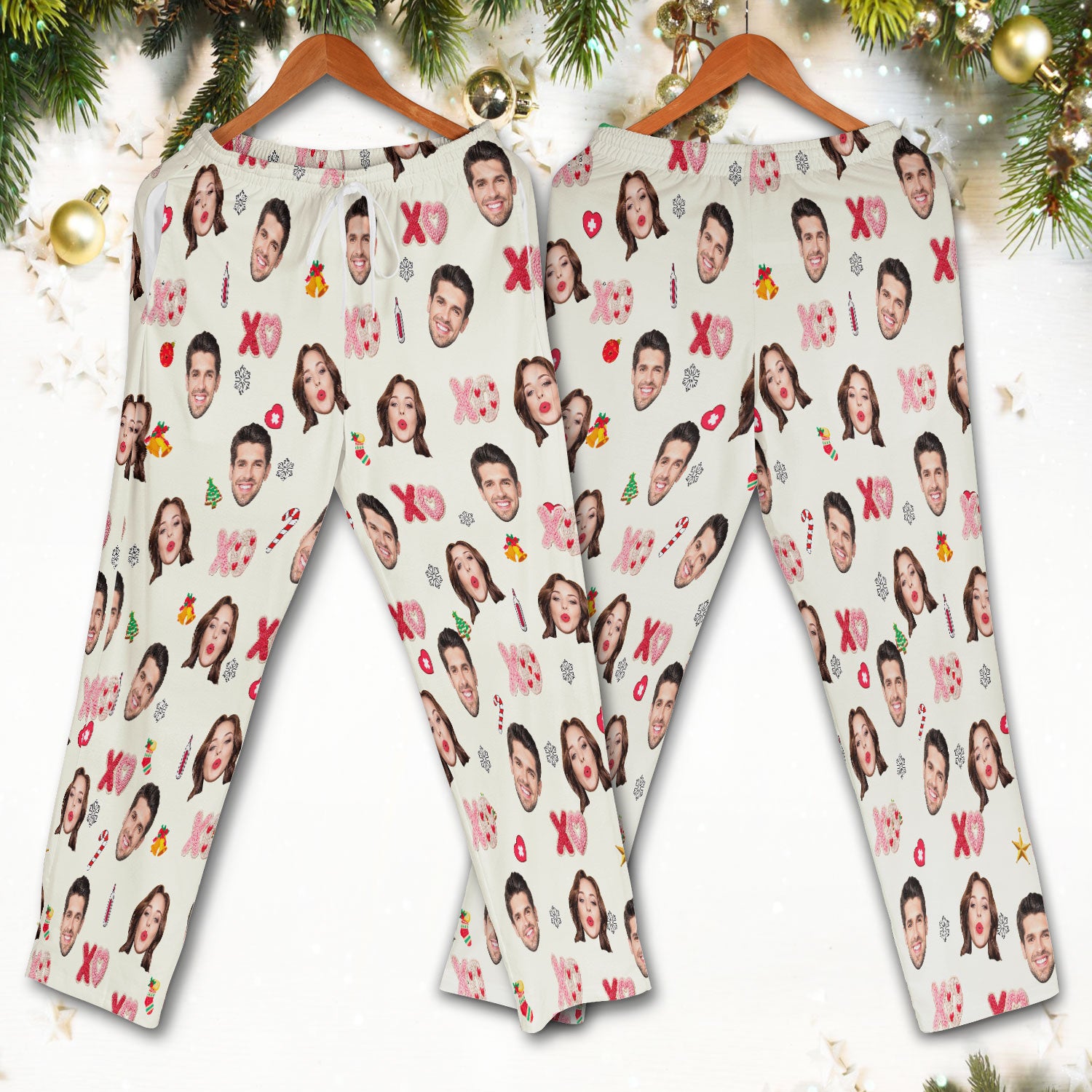 Personalized Photo Scrub Set, Custom Face XOXO Scrub Shirt, Breathable Fabrics Nursing Uniform